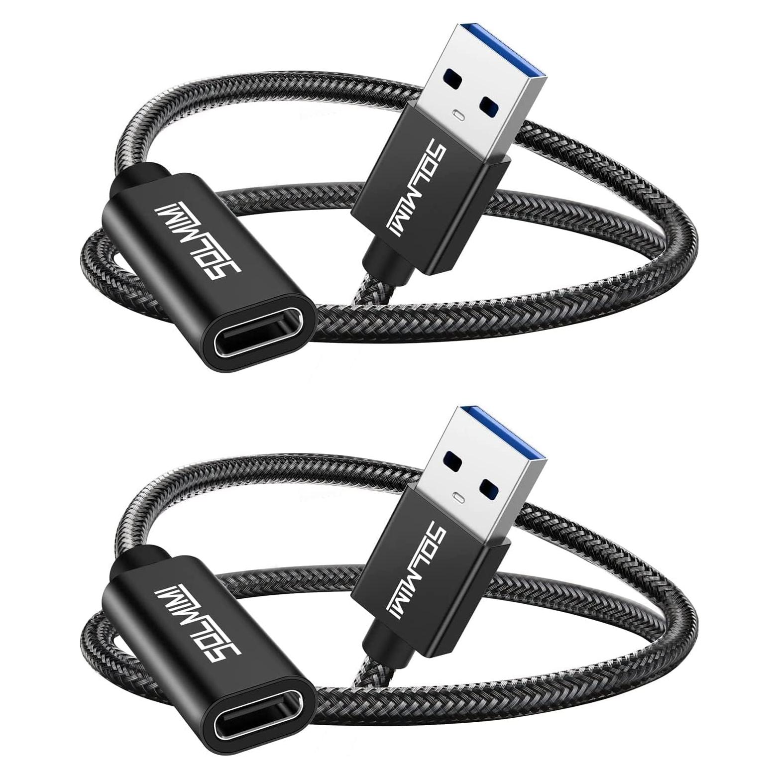 Adaptador USB C a USB A 3.0 SOLMIMI - 2 Paquetes 20cm