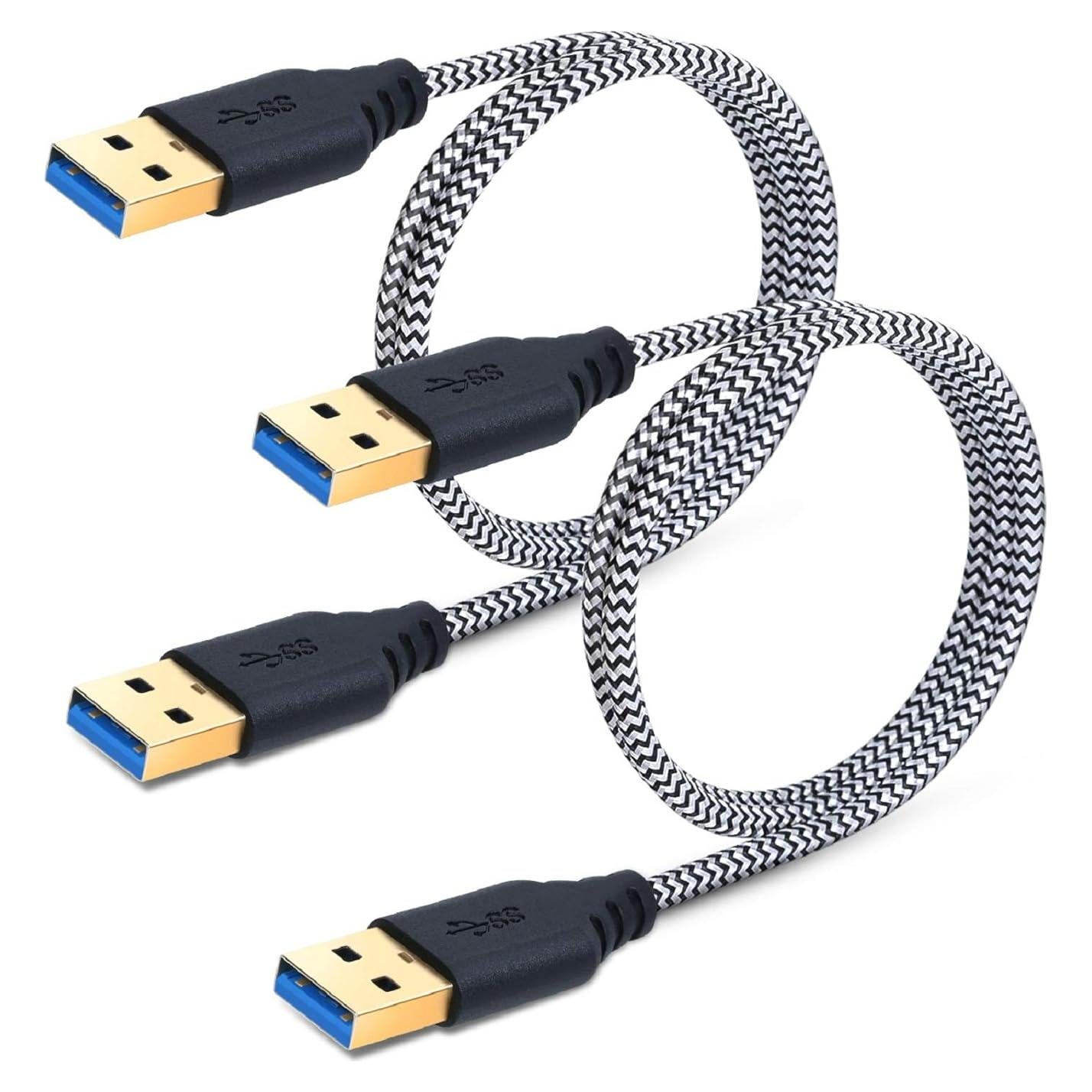 Cable USB 3.0 Macho a Macho 1M Besgoods - Paquete de 2 Blanco