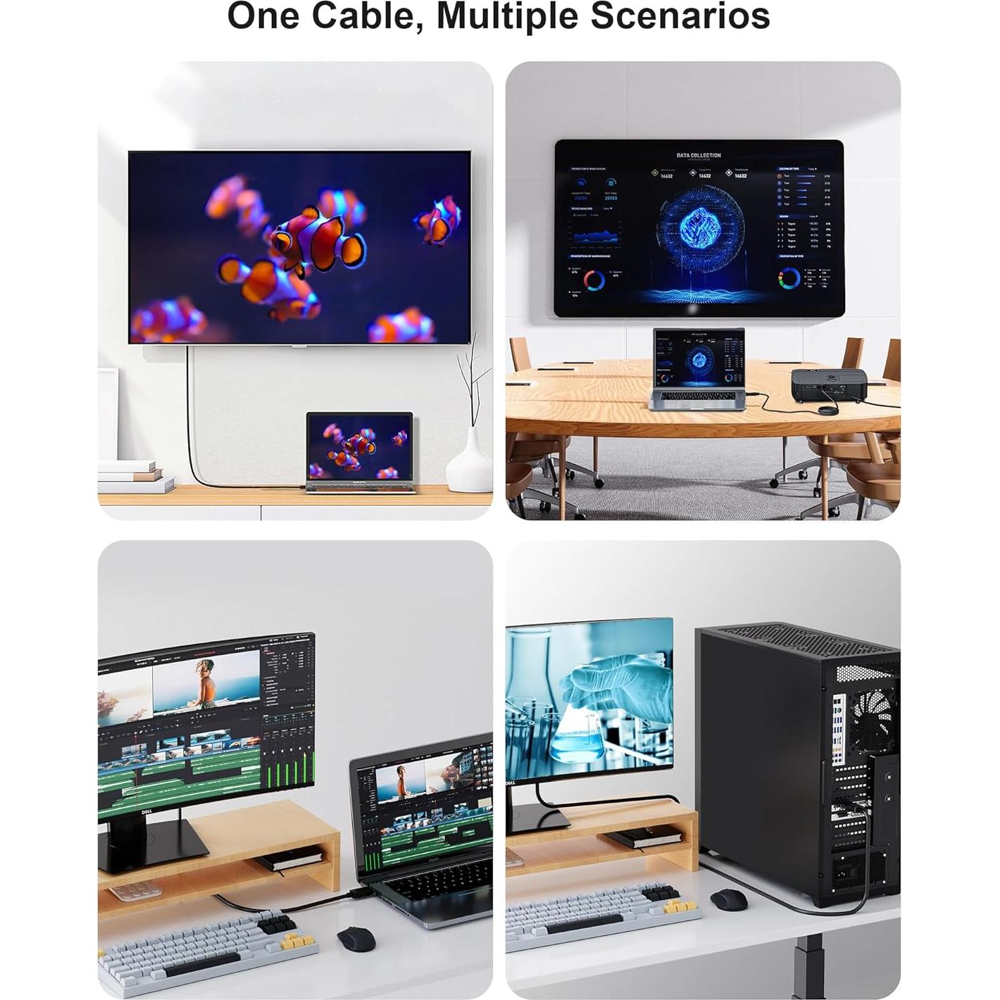 Adaptador DisplayPort a VGA Foboiu 1.83m 2 Paquetes