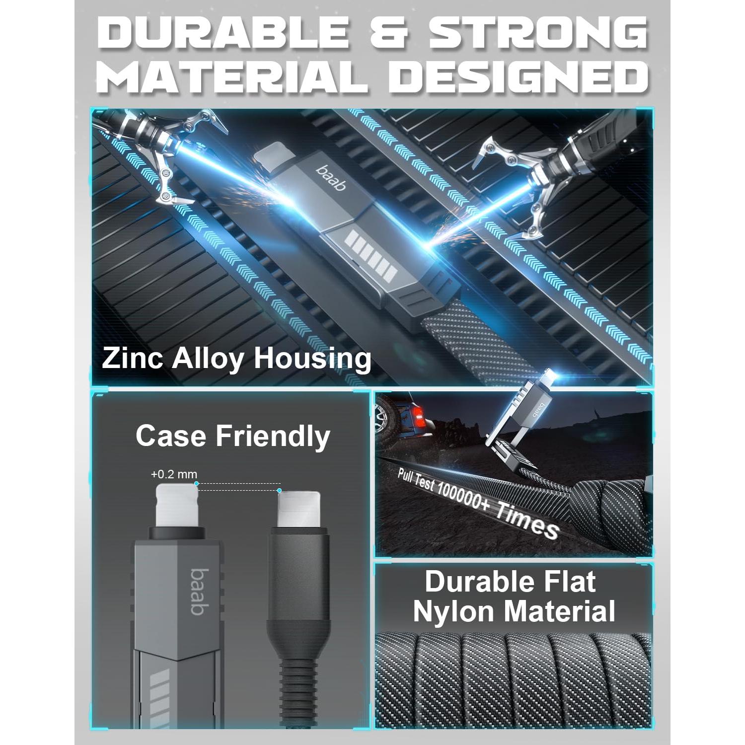 Cable USB C 4 en 1 Onylin 1.5m 100W Carga Rápida y Datos