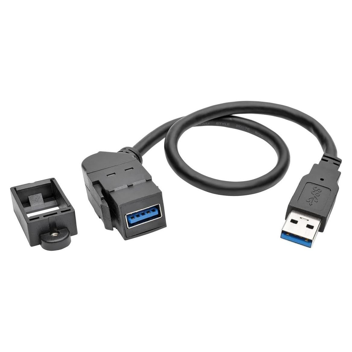 Cable de Extensión USB 3.0 Tripp Lite Keystone 0.3m Angulado