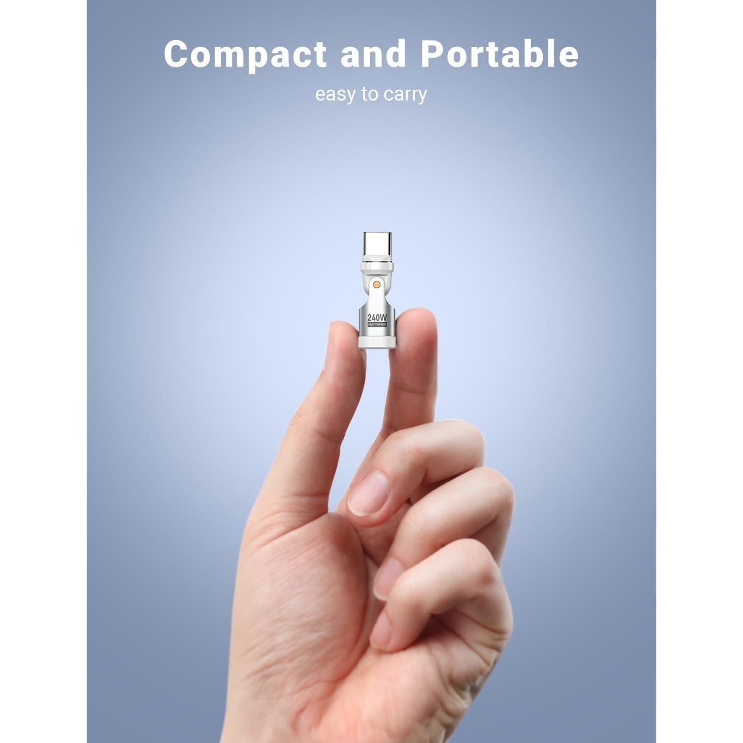 Adaptador Magnético USB C 240W VAFOTON 3 Pack 90 Grados