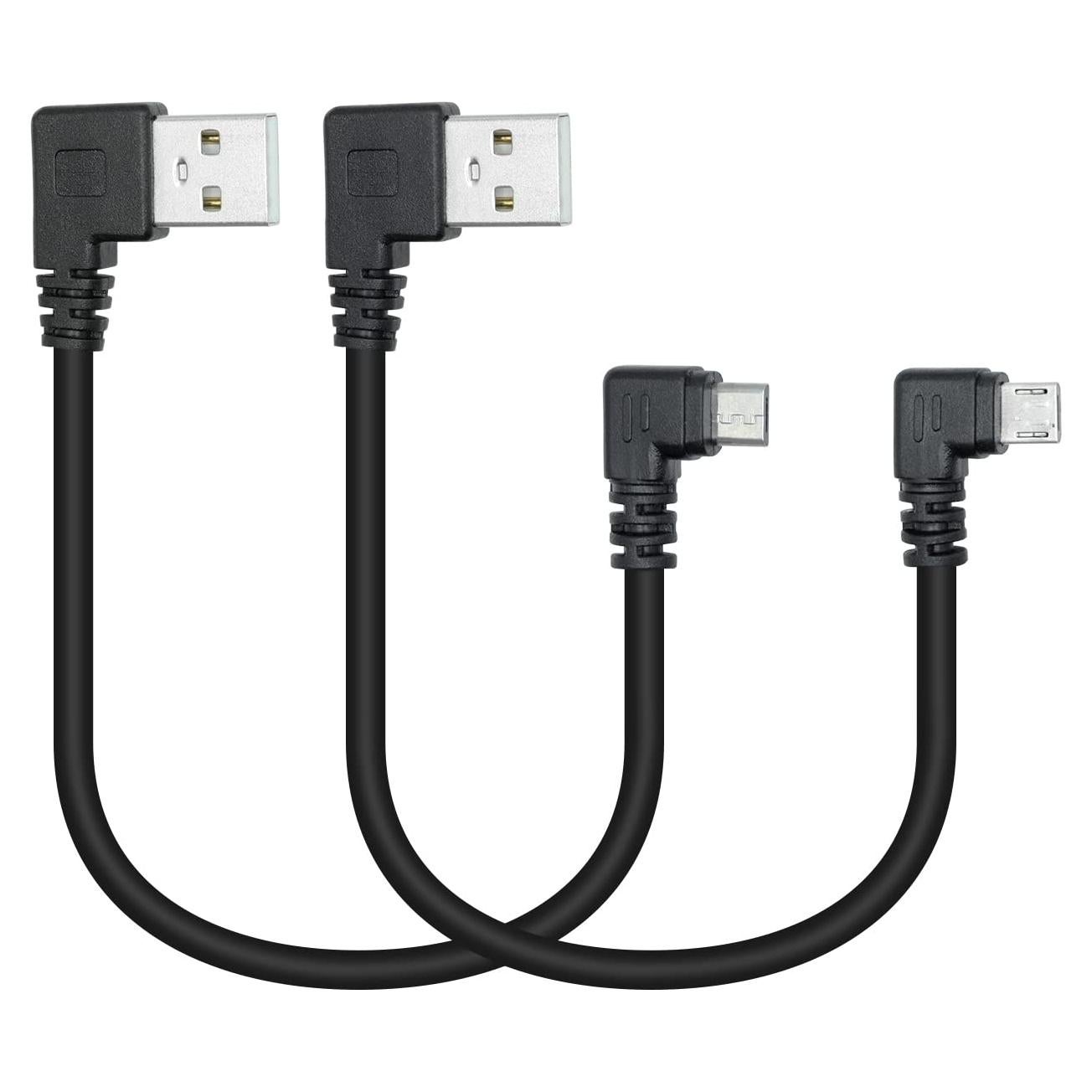 Cable Micro USB 25cm Maixbomr Carga Rápida 2A Ángulo 90°