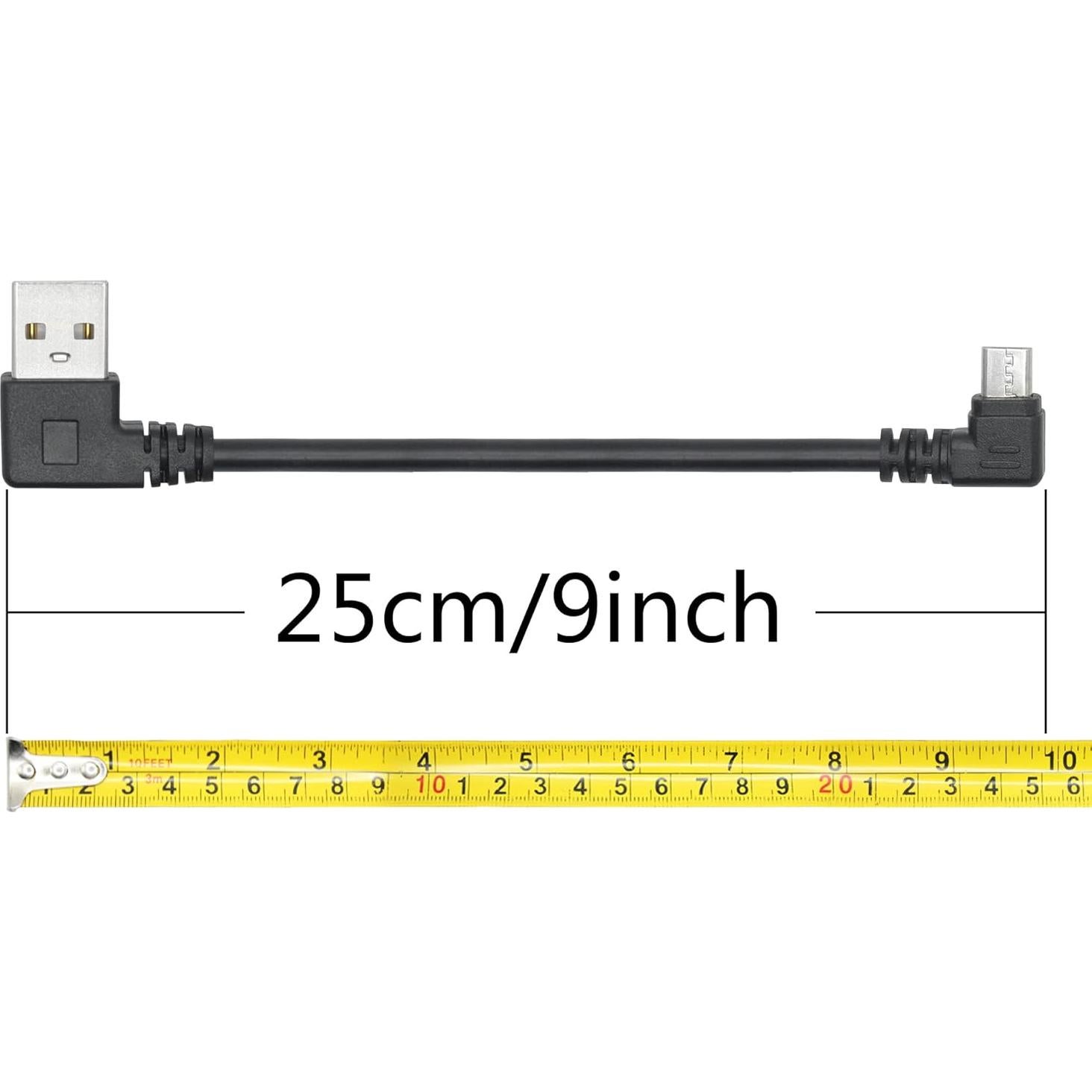 Cable Micro USB 25cm Maixbomr Carga Rápida 2A Ángulo 90°