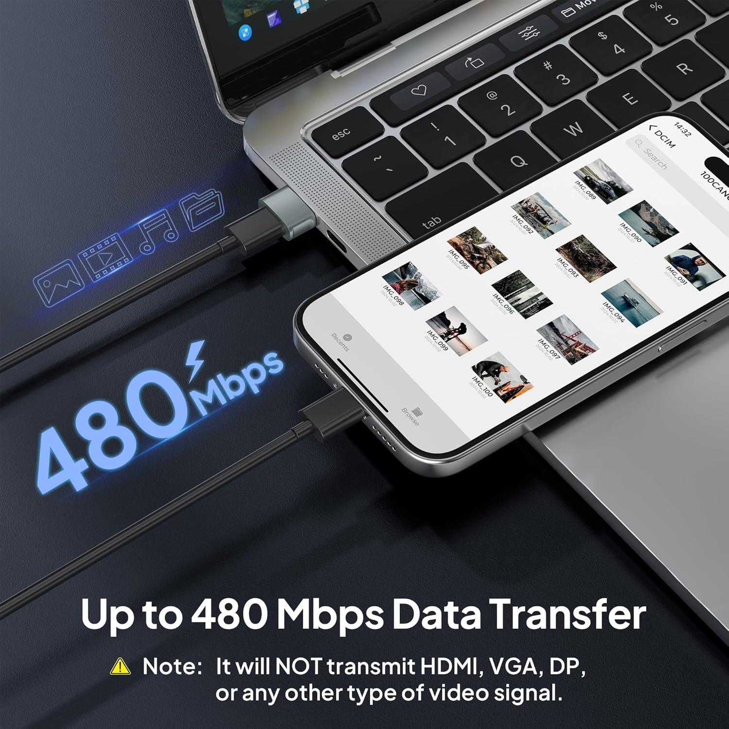 Adaptador USB a USB-C Basesailor 3 Pack Gris - Carga Rápida