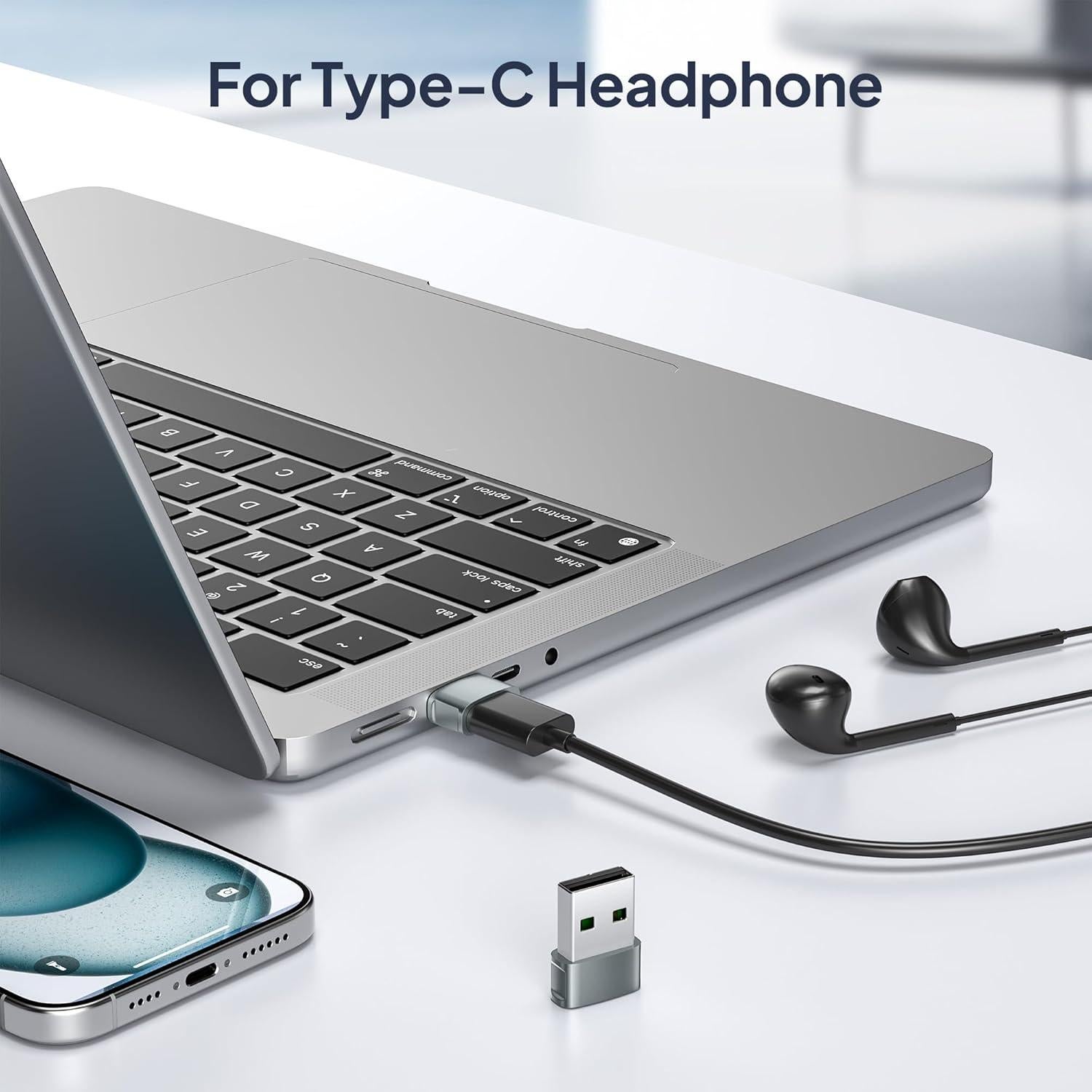 Adaptador USB a USB-C Basesailor 3 Pack Gris - Carga Rápida