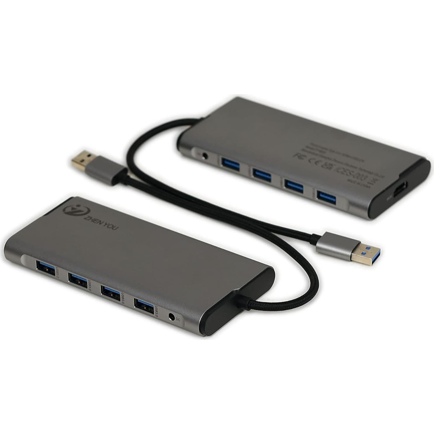 Adaptador USB A a HDMI + 4 Puertos USB 3.0 ZYHB03