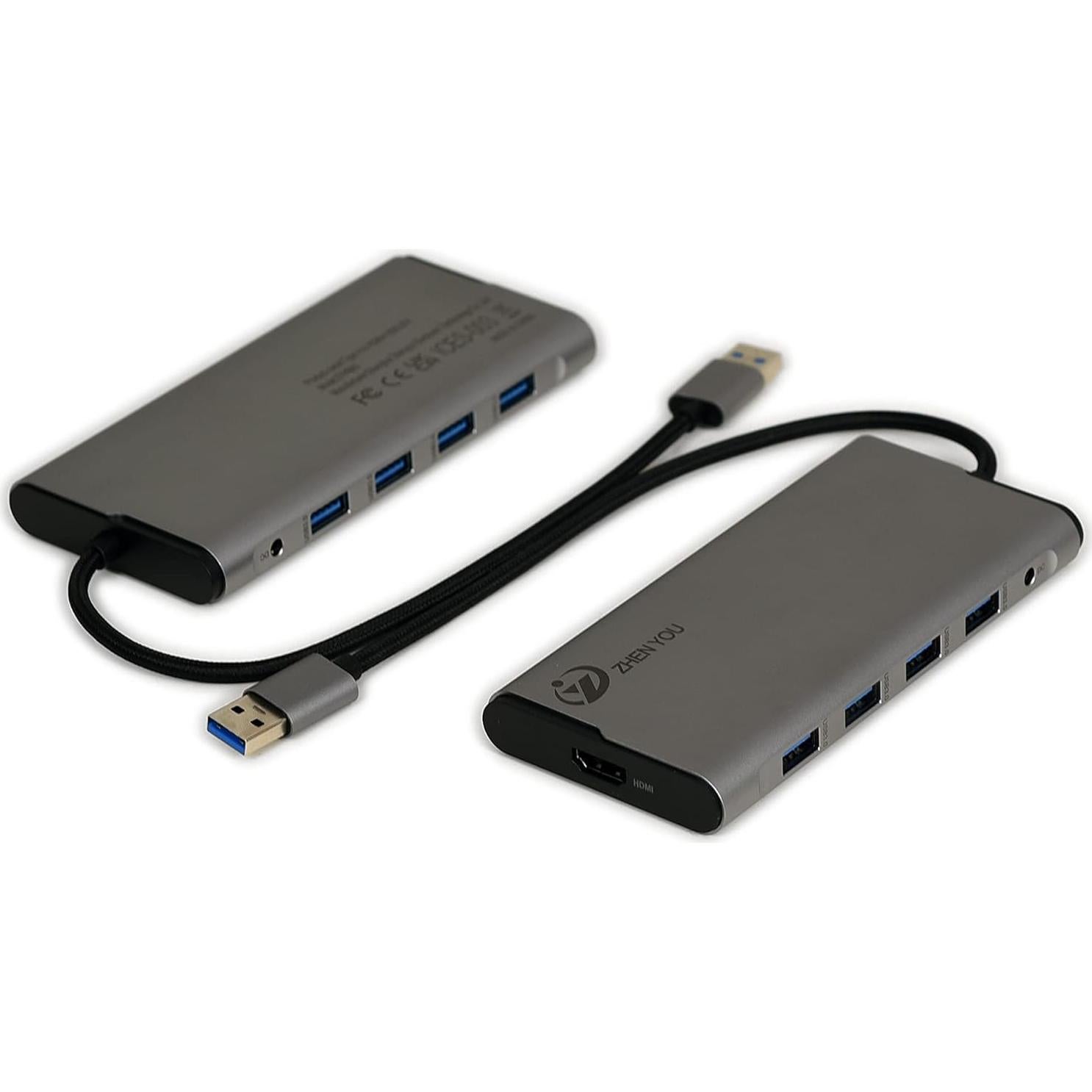 Adaptador USB A a HDMI + 4 Puertos USB 3.0 ZYHB03