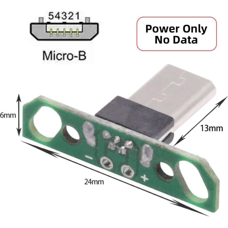 Conector USB 2.0 Macho Micro 2Pin CY para Soldadura - 5 Pack