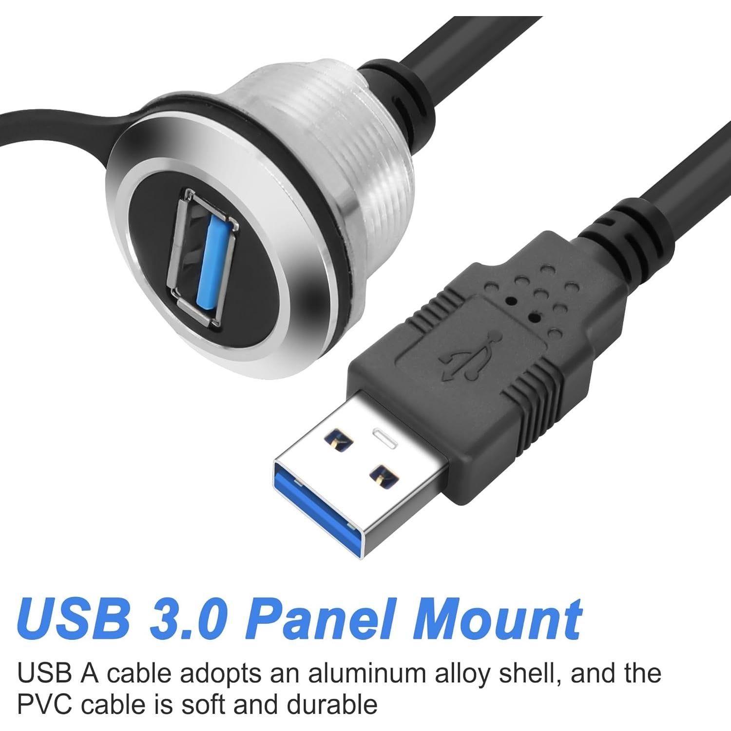Cable de Montaje en Panel USB 3.0 Yingtuyou 1M Hembra a Macho