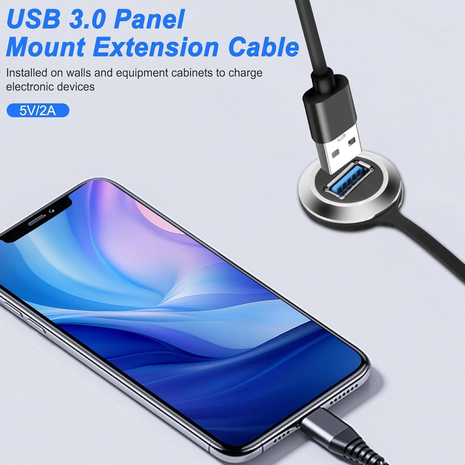 Cable de Montaje en Panel USB 3.0 Yingtuyou 1M Hembra a Macho
