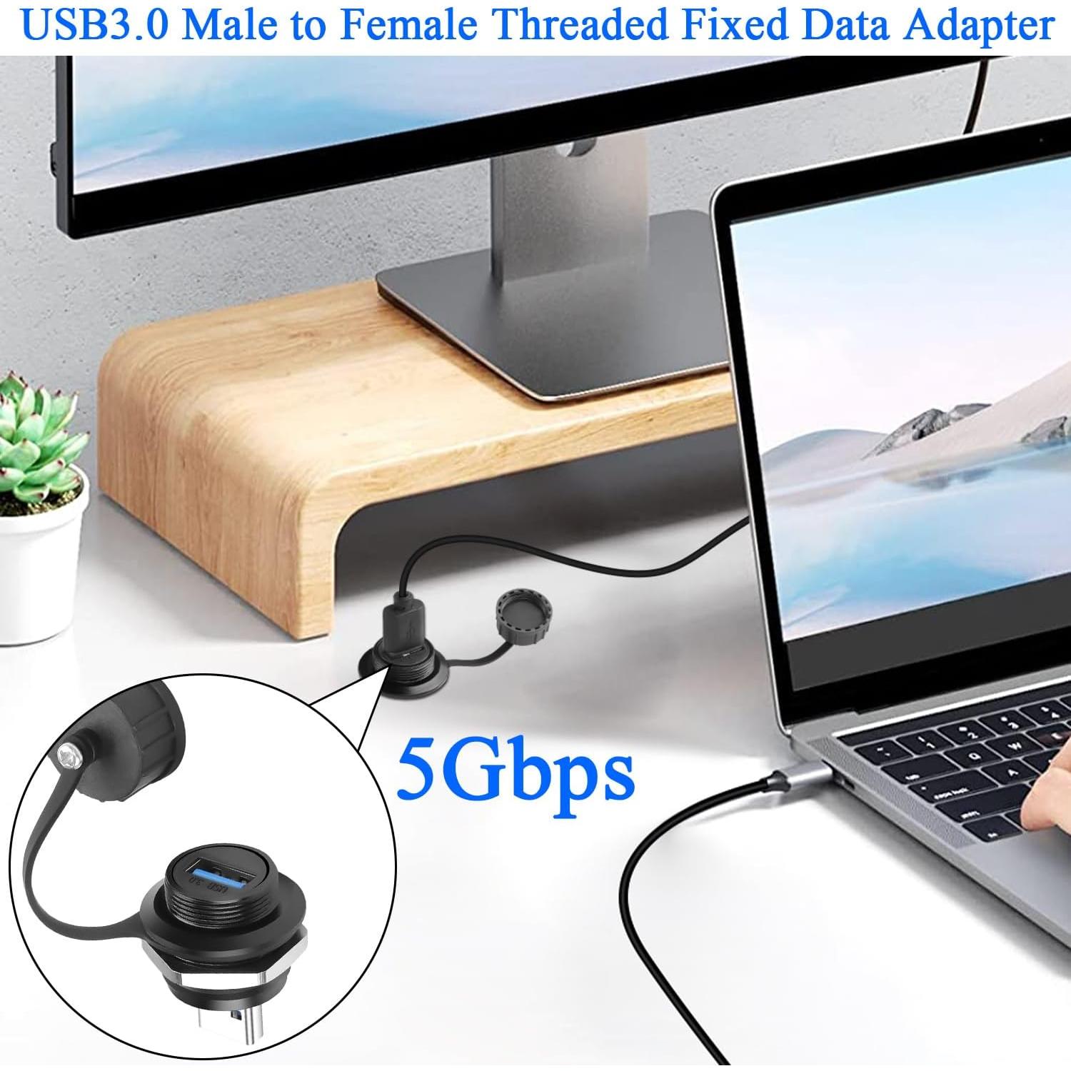 Conector Impermeable USB 3.0 Macho a Hembra QIANRENON