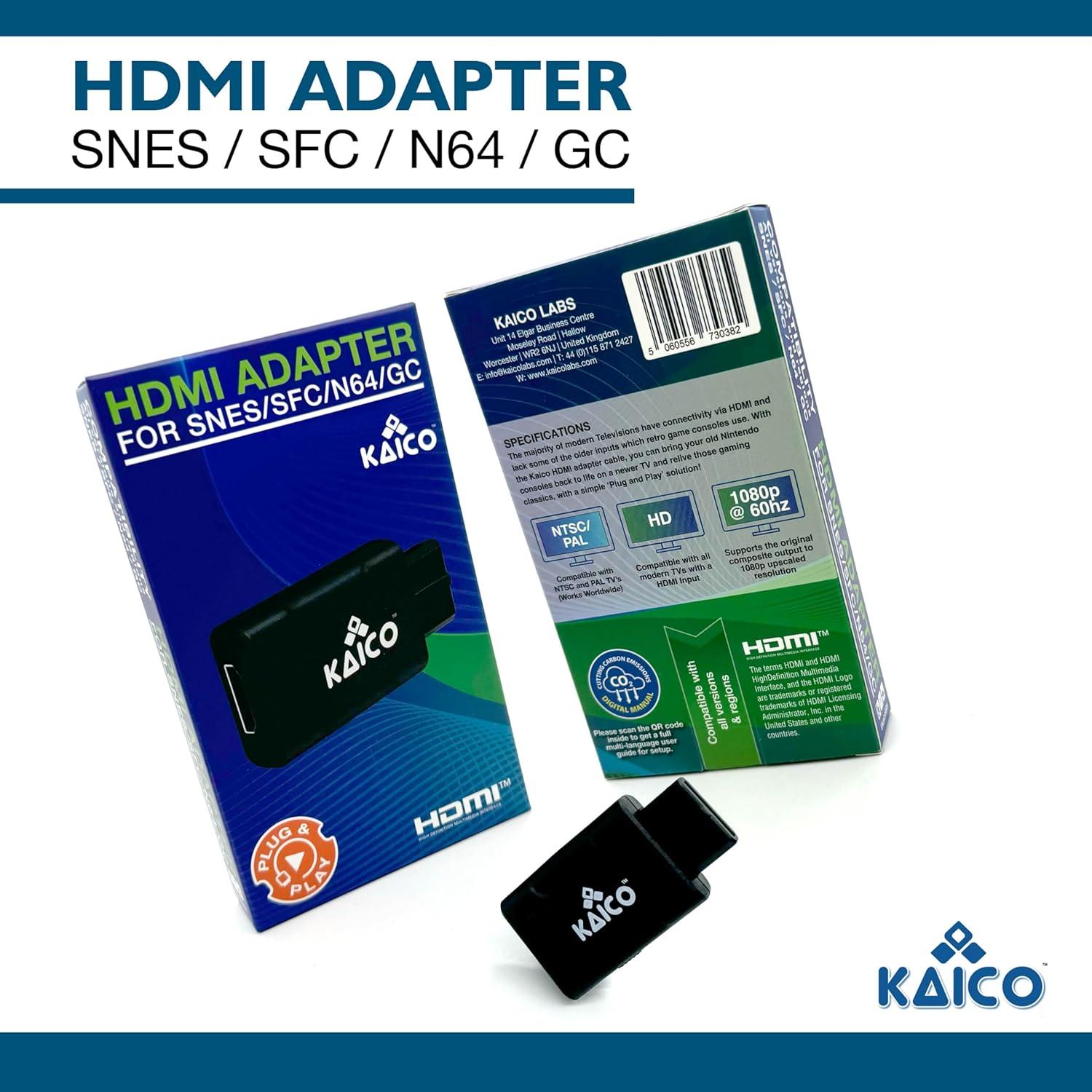 Adaptador HDMI Kaico para Nintendo N64, SNES y Gamecube