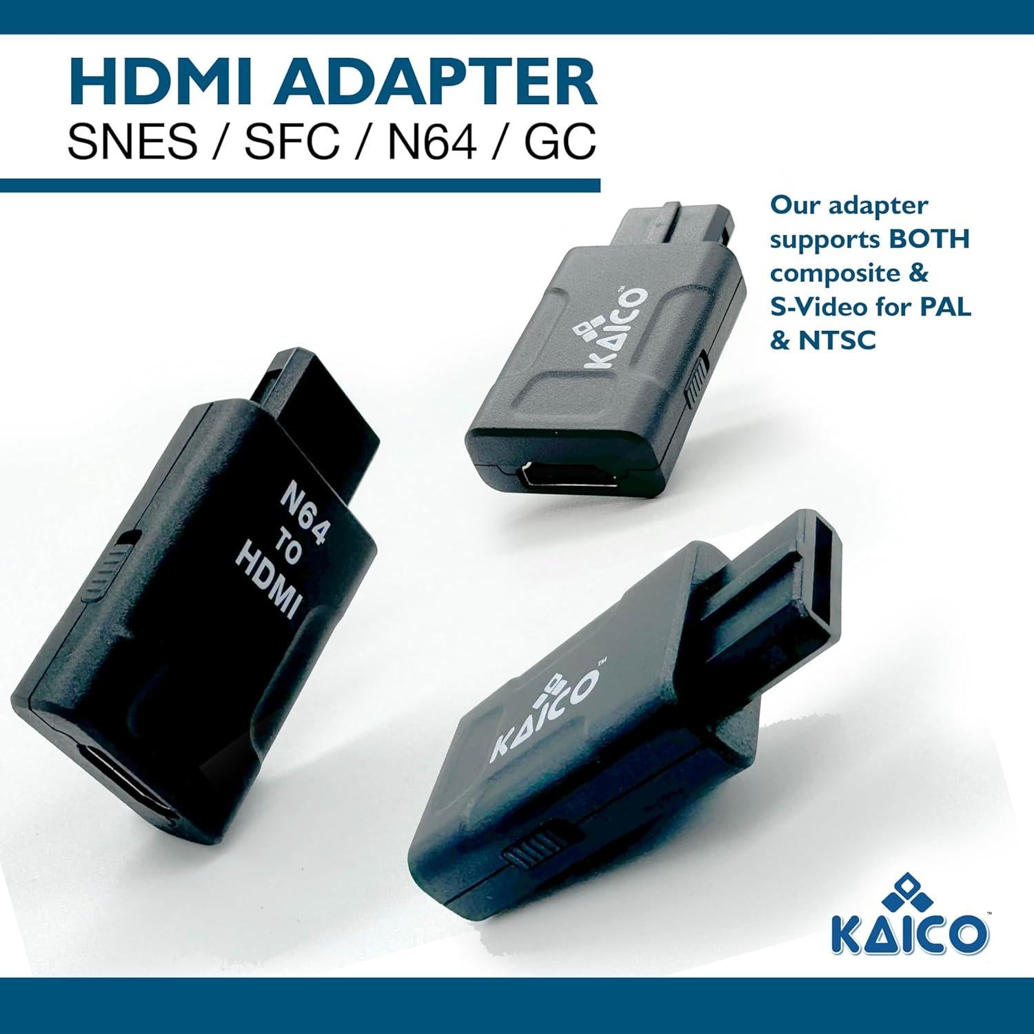 Adaptador HDMI Kaico para Nintendo N64, SNES y Gamecube