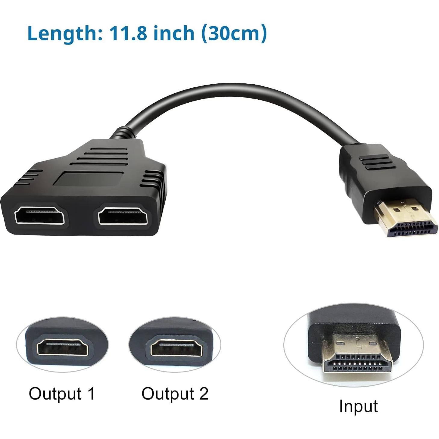Divisor HDMI 1 a 2 BATU - Macho a Doble Hembra 30 cm