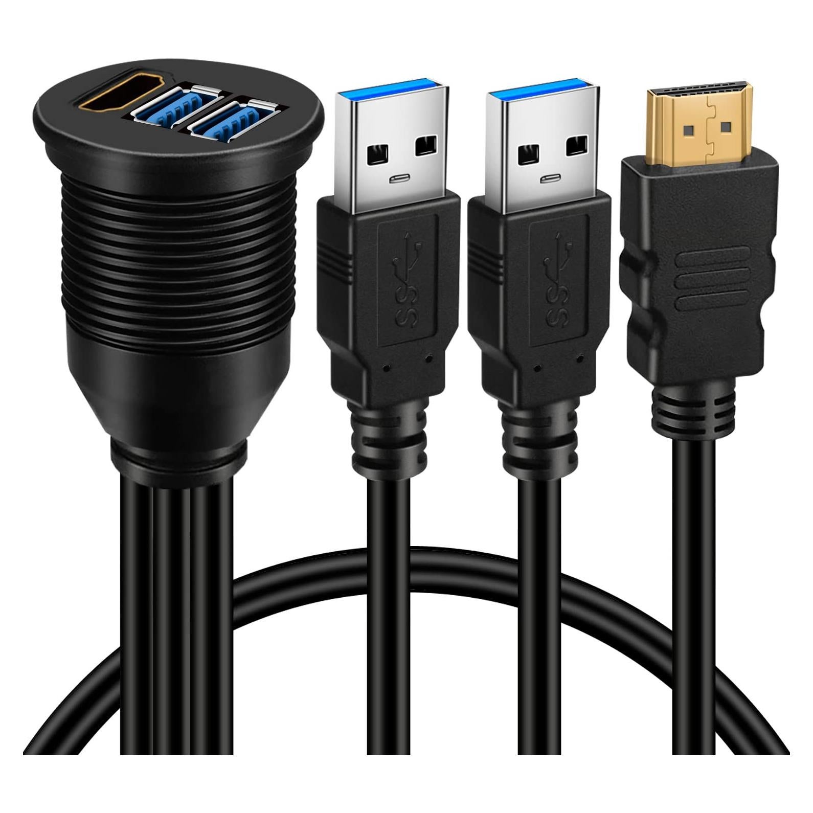 Cable de Extensión BATIGE Doble USB 3.0 y HDMI 0.91m