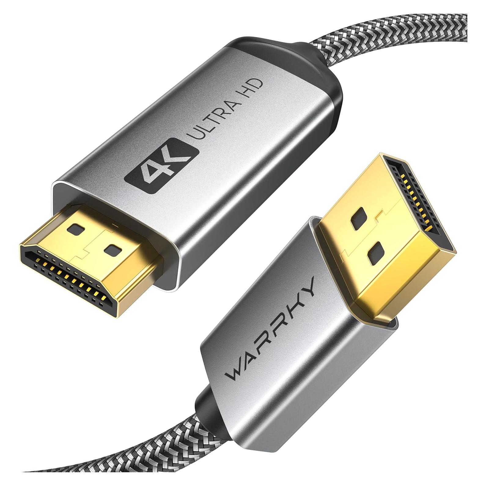 Cable DisplayPort a HDMI WARRKY 4K 30Hz 1.83m Unidireccional