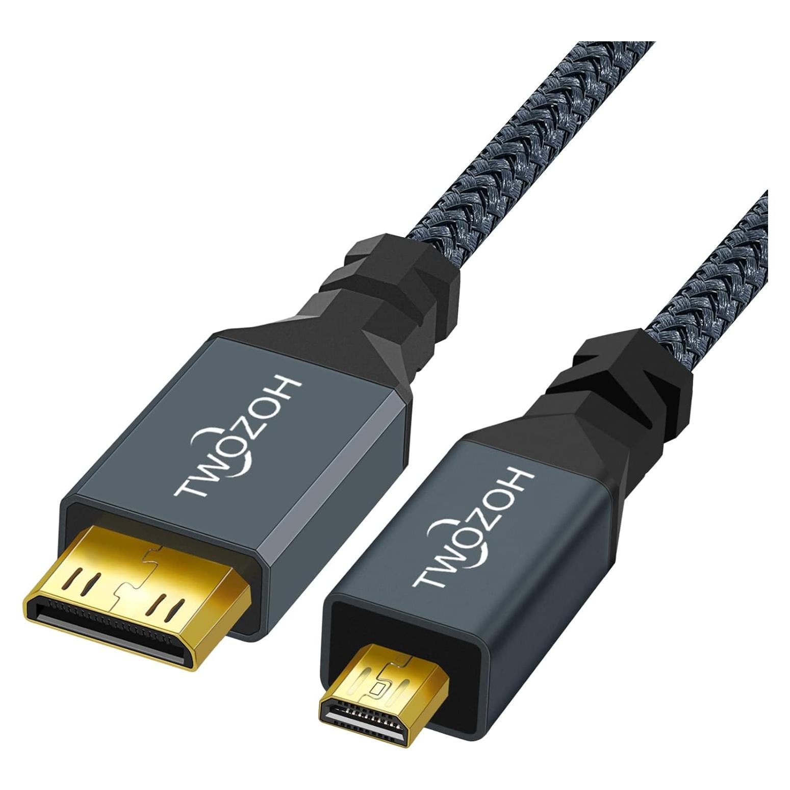 Cable Micro HDMI a Mini HDMI Twozoh 0.5m Soporta 4K 1080p