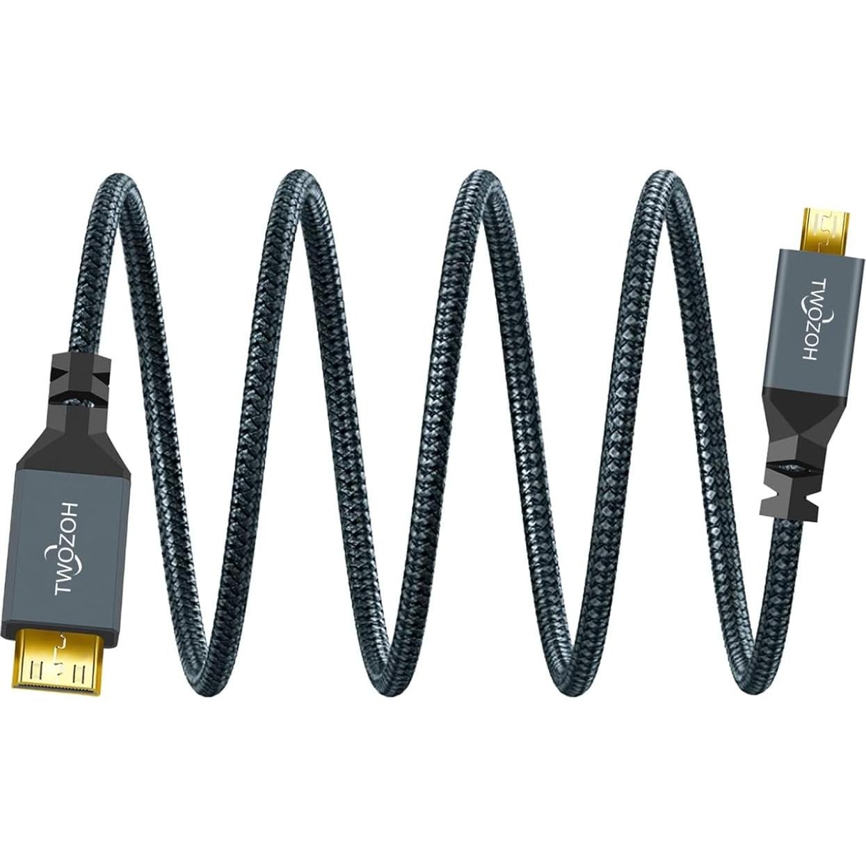 Cable Micro HDMI a Mini HDMI Twozoh 0.5m Soporta 4K 1080p
