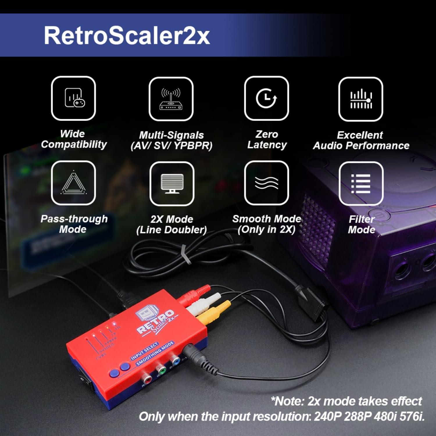 Convertidor RetroScaler2x AV/SV/YPBPR a HDMI BITFUNX