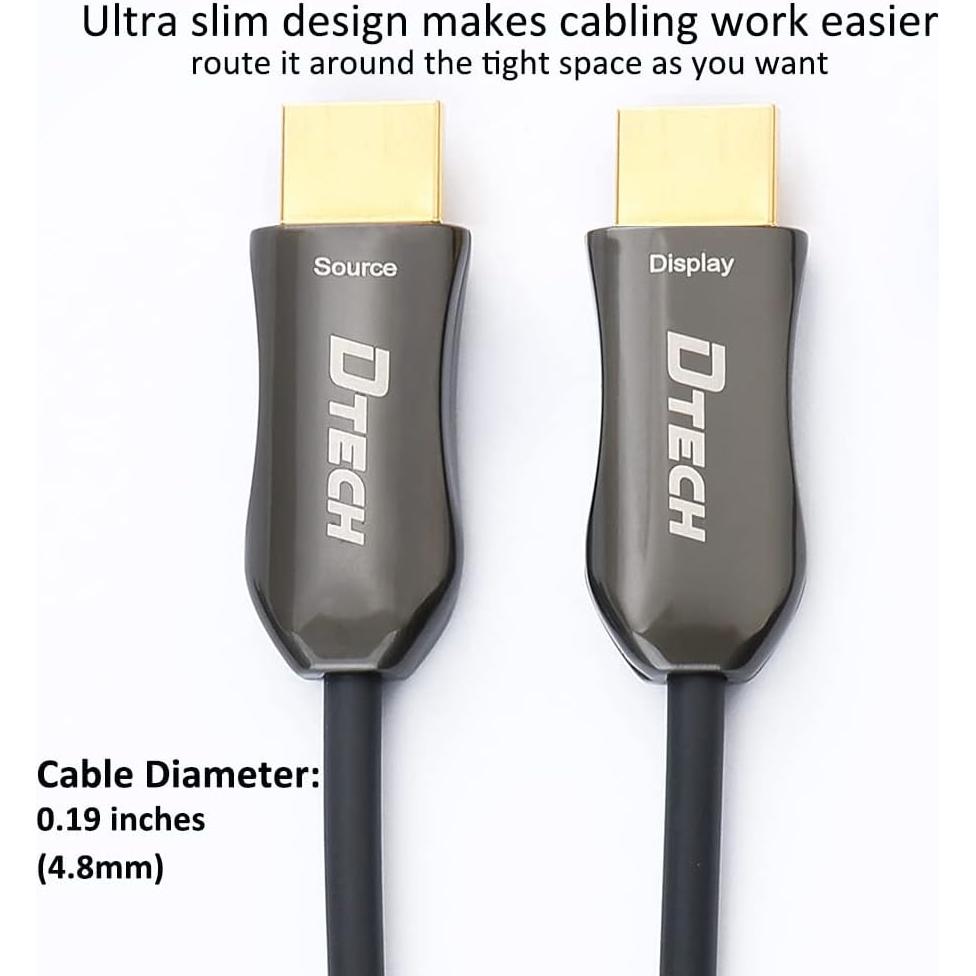 Cable HDMI de Fibra Óptica DTech 4K 60Hz 100 pies (31m)