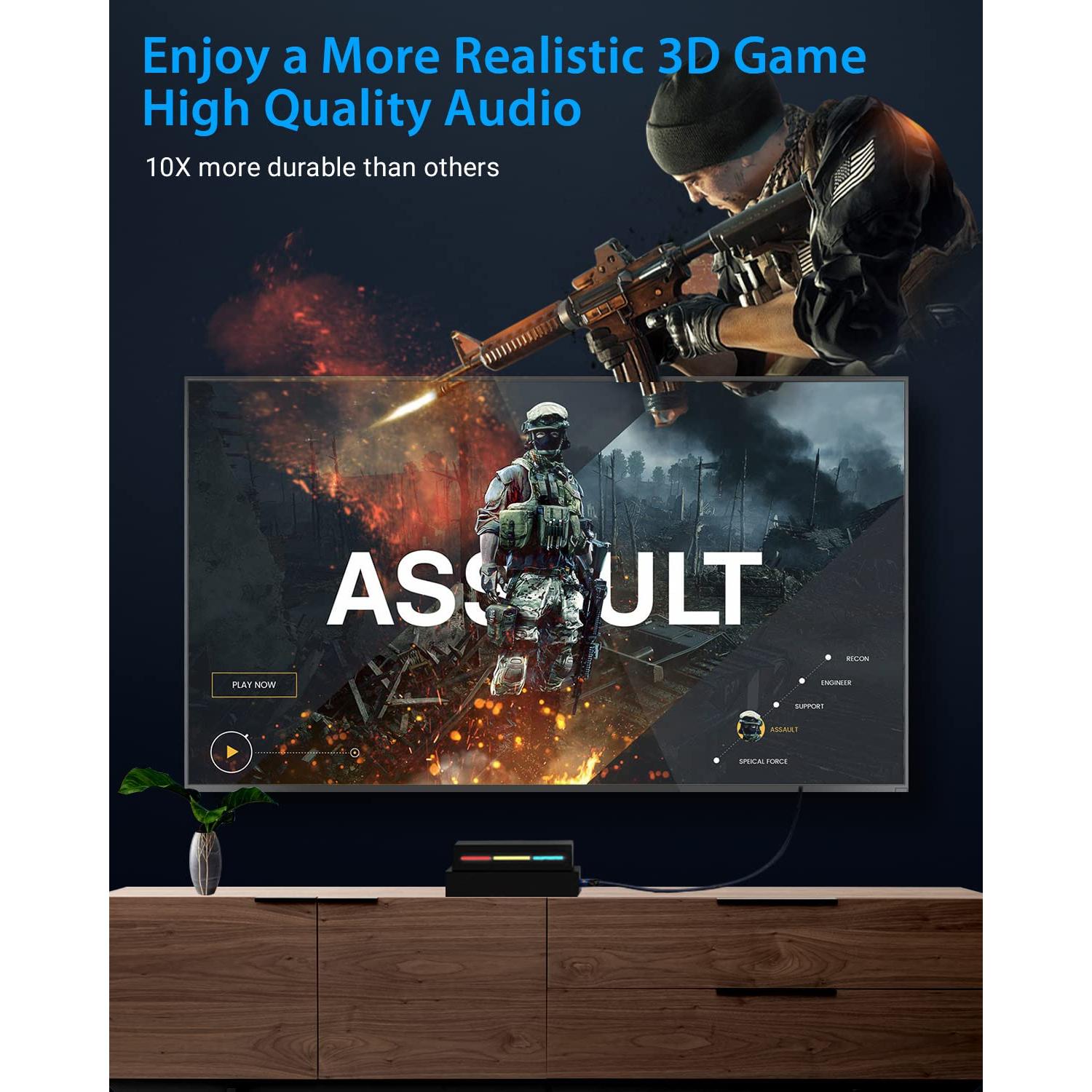 Cable HDMI 2.1 TISOFU 0.91m Ultra Alta Velocidad 8K 60Hz