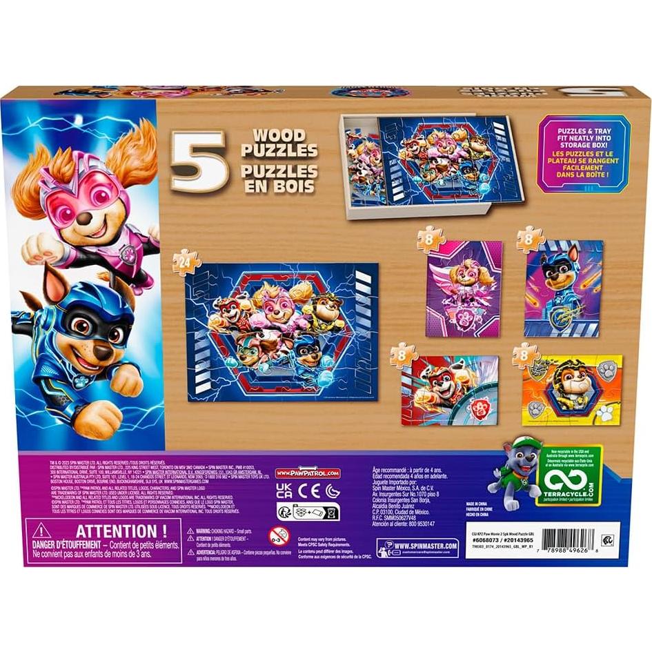 Rompecabezas de Madera Paw Patrol - Paquete de 5 Piezas