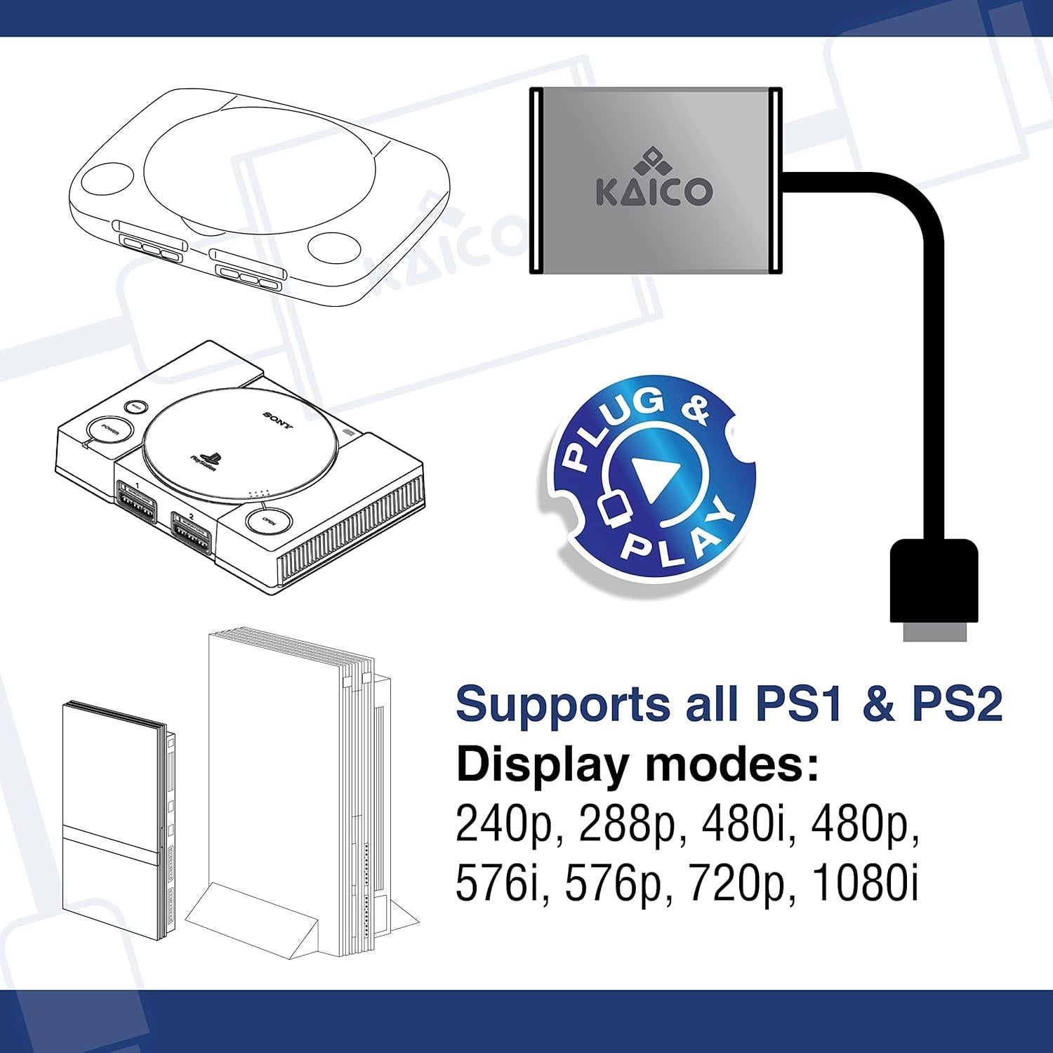 Convertidor HDMI Kaico para PS1 y PS2 - RGB y Componente