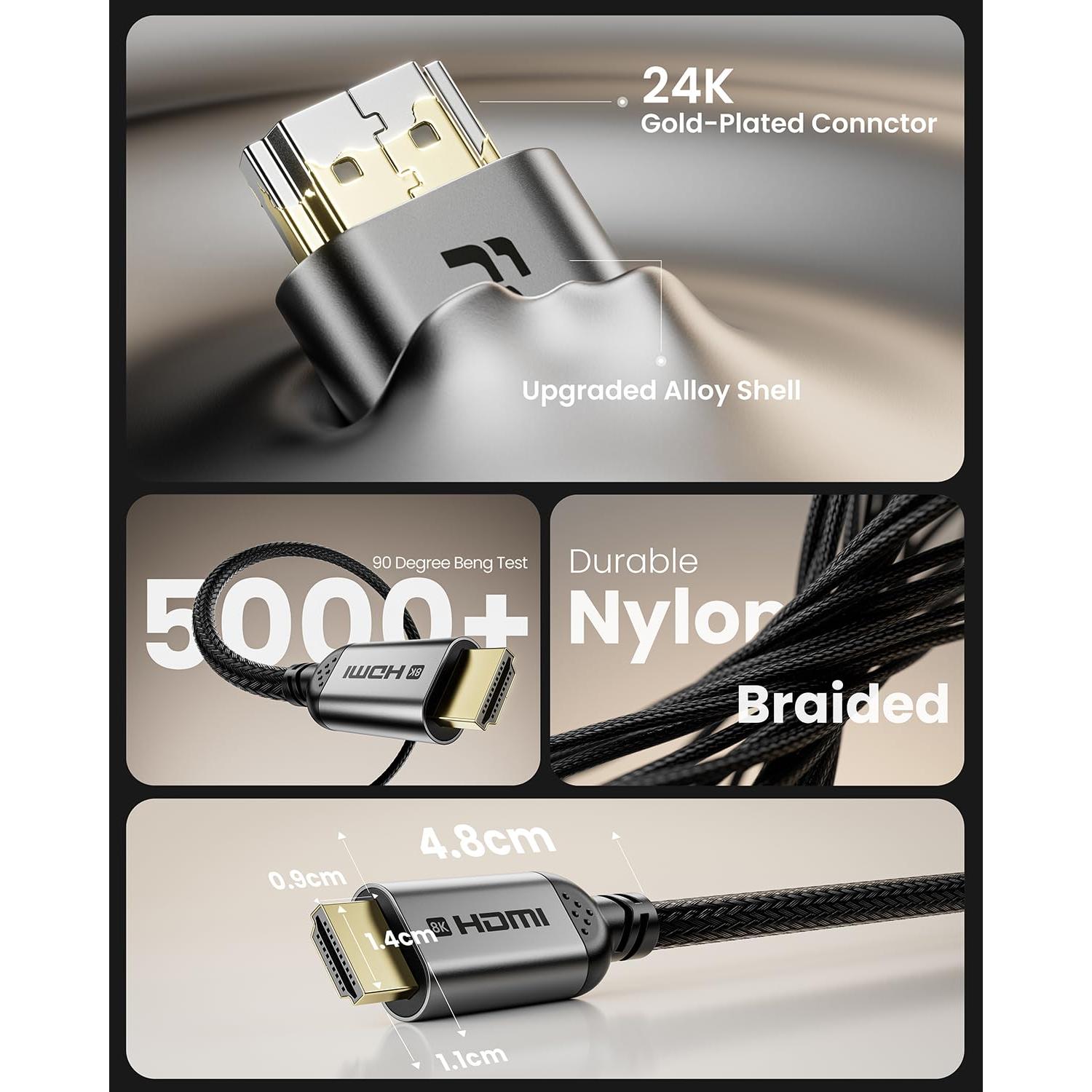 Cable HDMI 2.1 Fasgear 2m Ultra Alta Velocidad 8K@60Hz