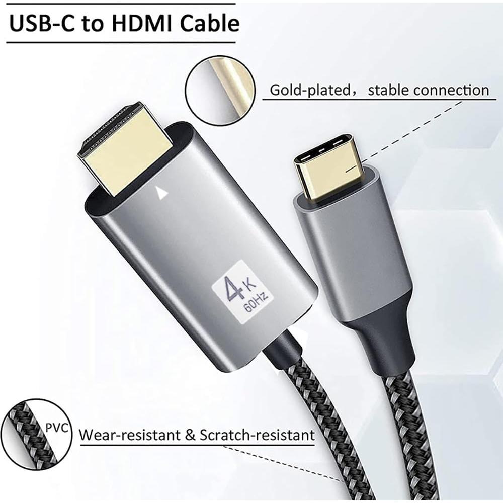Cable USB C a HDMI 4K 60Hz QCEs 1.99m para MacBook y Galaxy