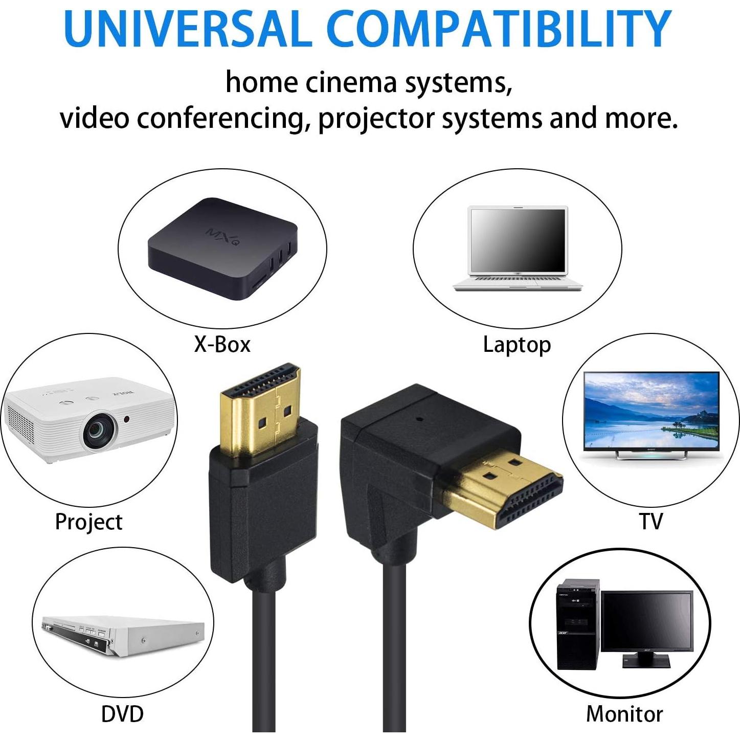 Cable HDMI Enrollado Duttek 1.2M 90 Grados Macho a Macho 4K