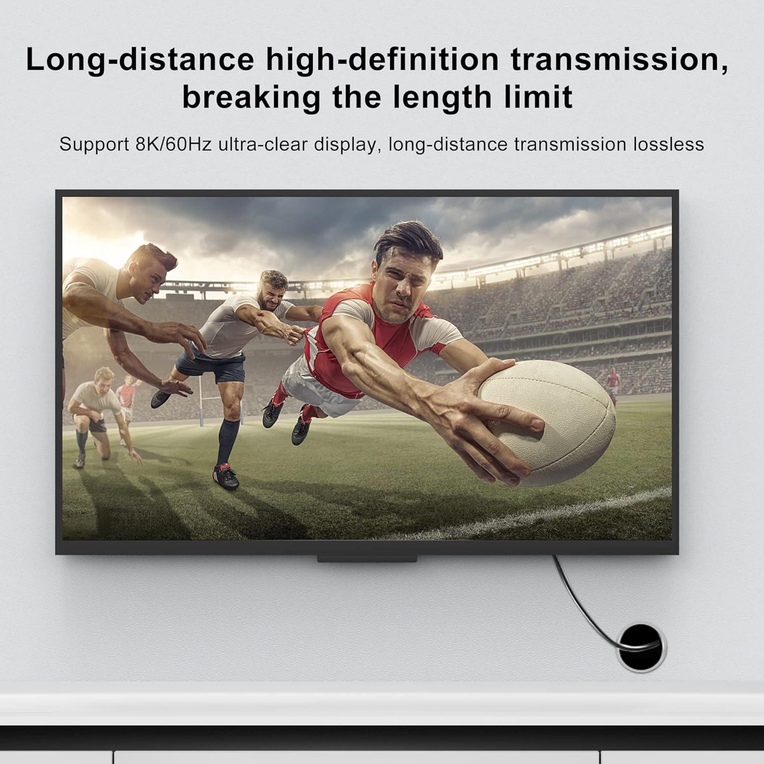 Cable de fibra óptica HDMI 8K 15 m desmontable ecjtu