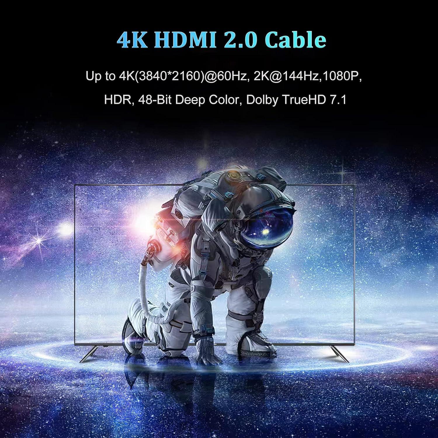 Cable HDMI Corto 1 Pie UVOOI 10-Pack 4K 60Hz Alta Velocidad