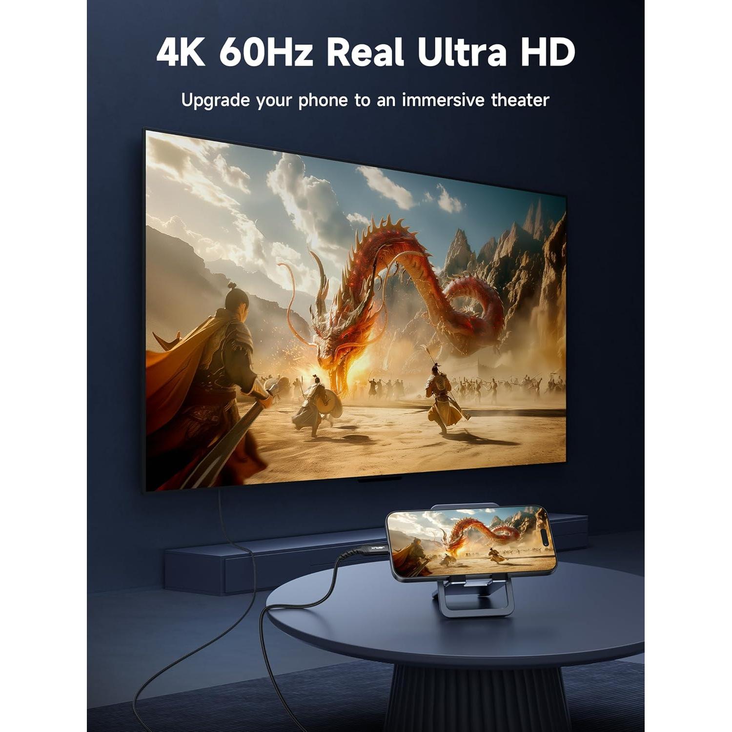 Cable USB C a HDMI 2.0 JSAUX 2m 4K@60Hz Compatible