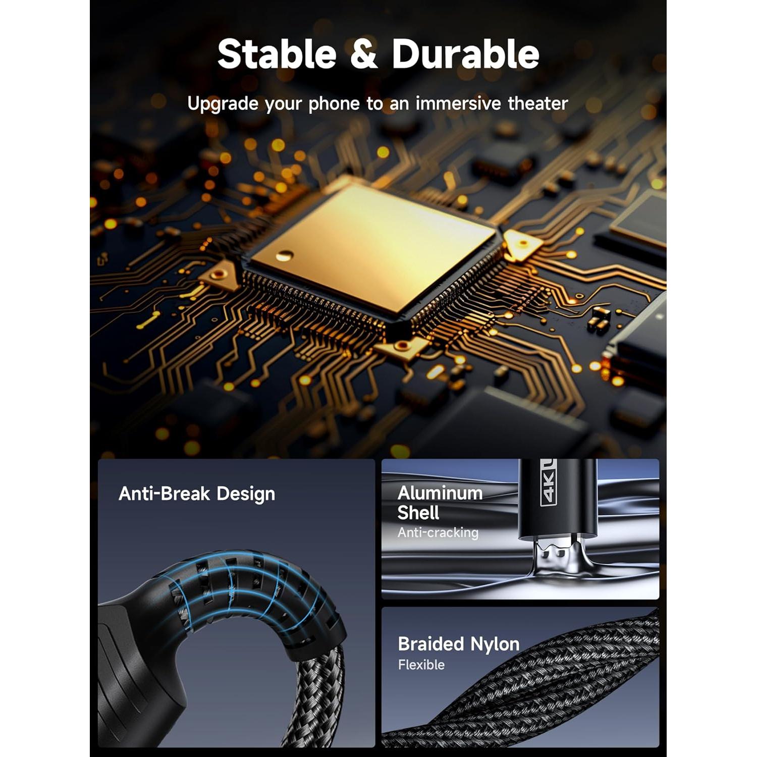 Cable USB C a HDMI 2.0 JSAUX 2m 4K@60Hz Compatible