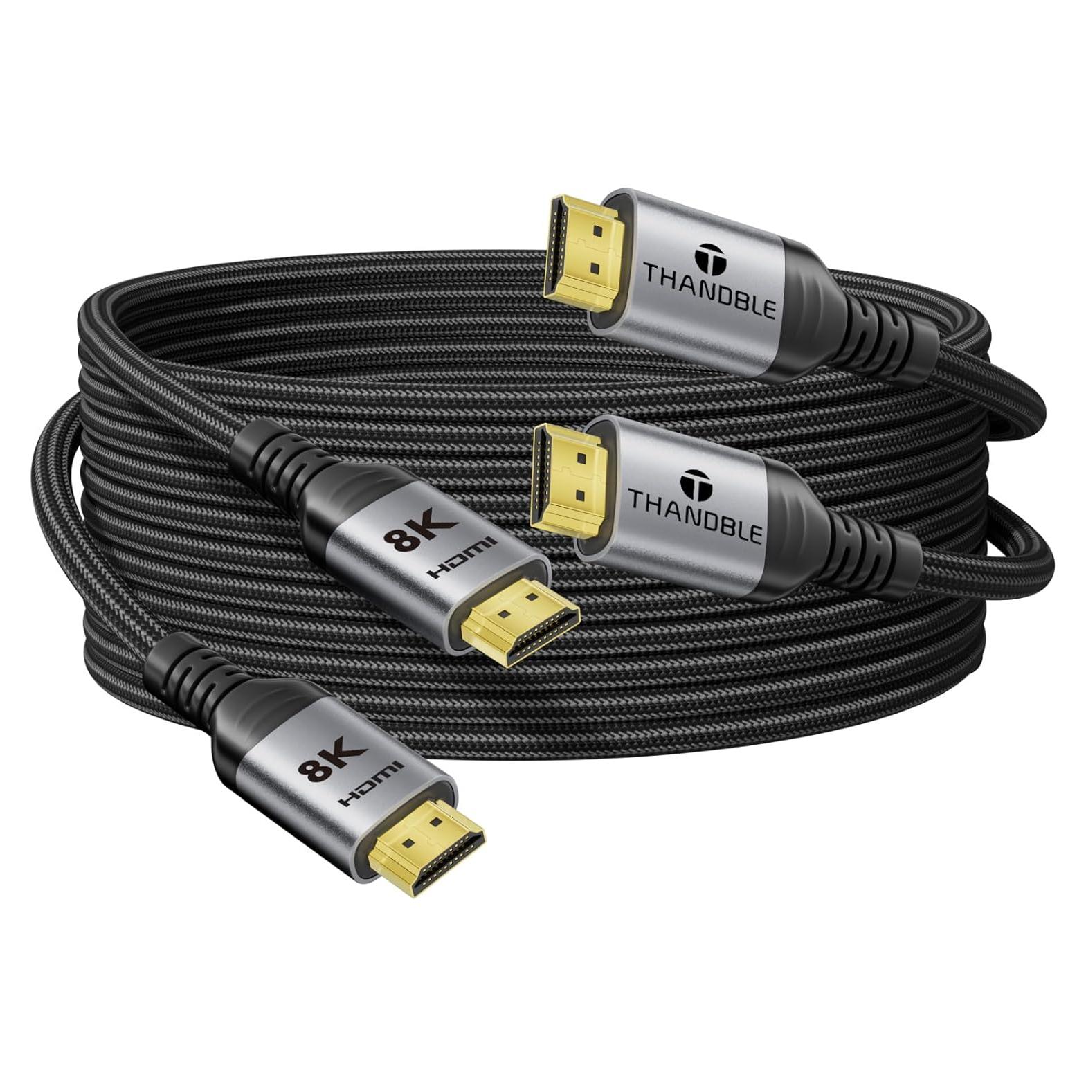 Cable HDMI 2.1 THANDBLE 0.91m 48Gbps 8K 4K 2 Pack