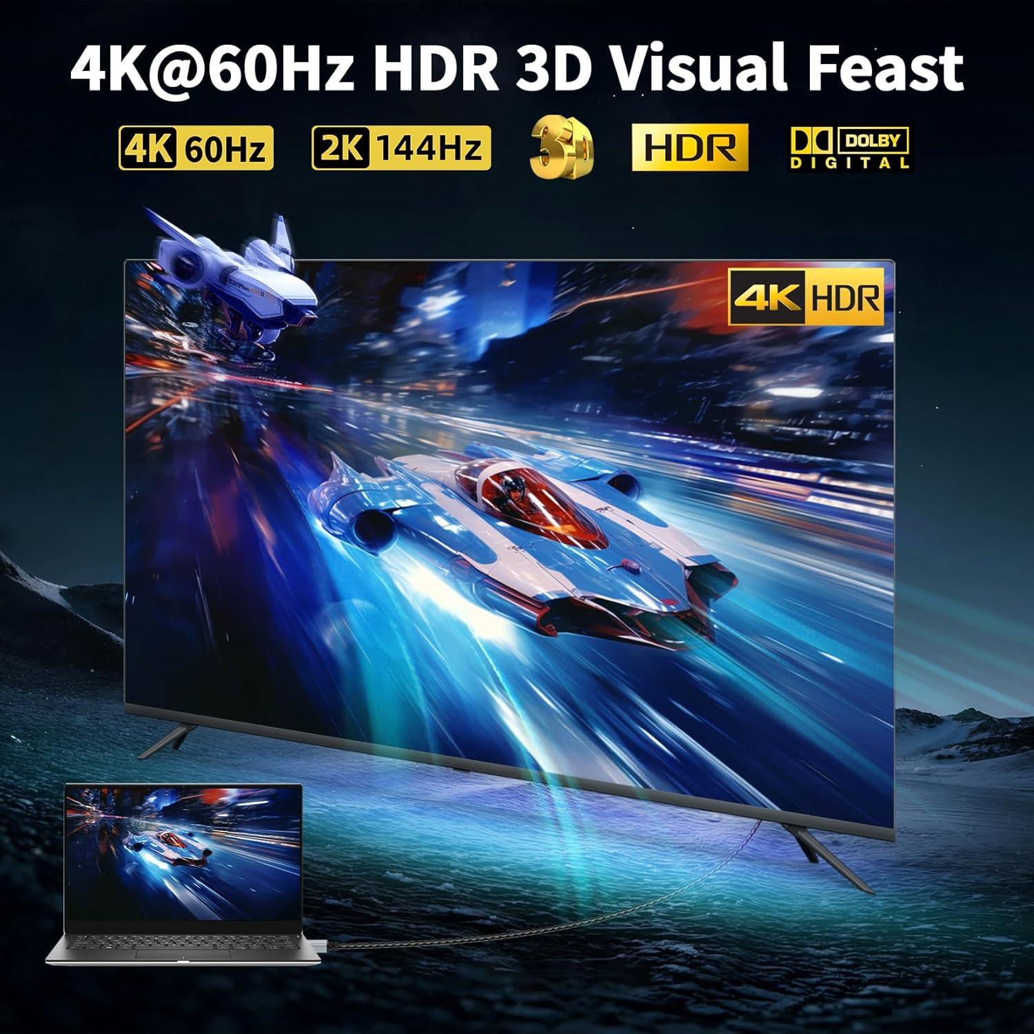 Cable DisplayPort a HDMI 1.8M 4K 60Hz LUKFOCAB