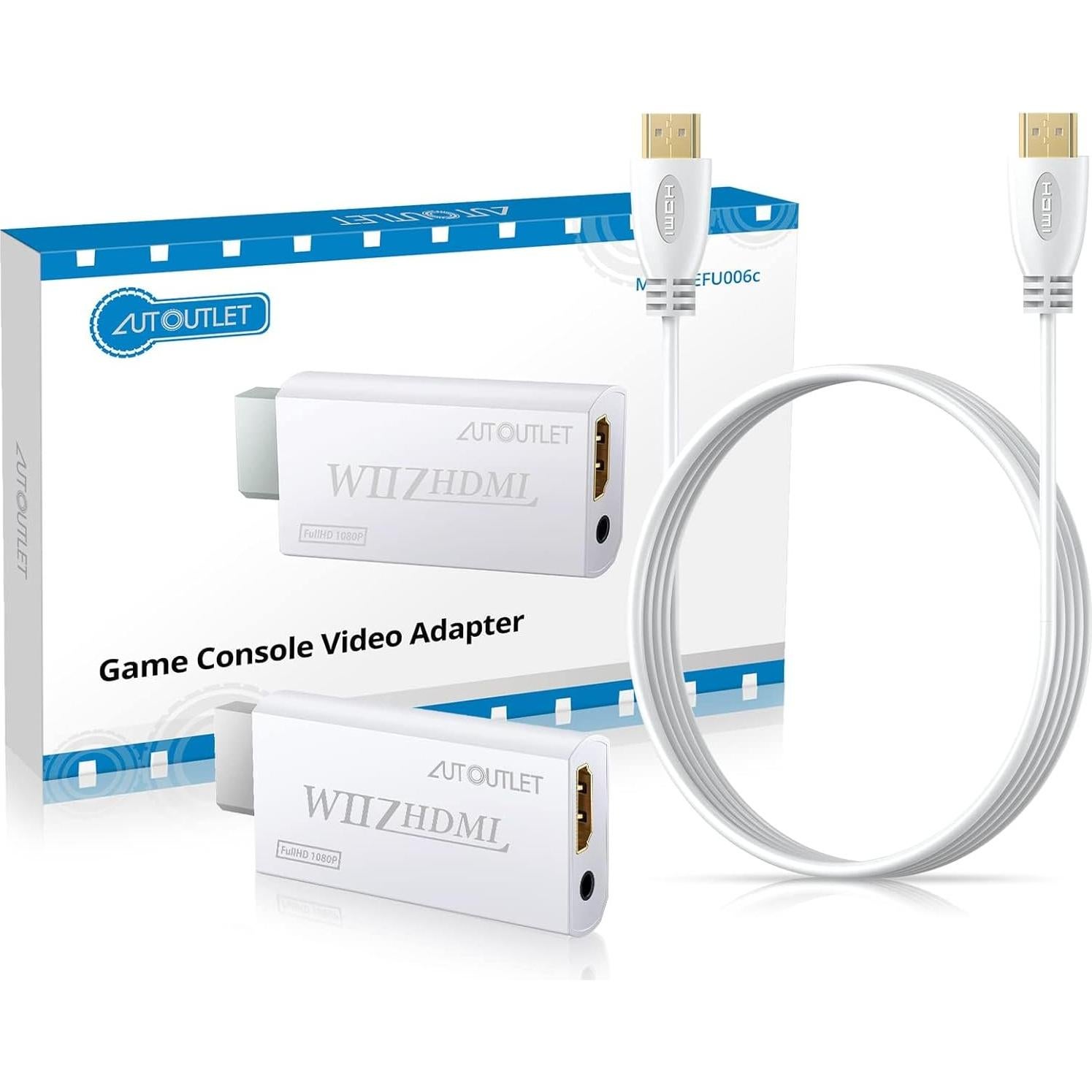 Adaptador HDMI para Wii AUTOUTLET con Cable HDMI 1m 720/1080p