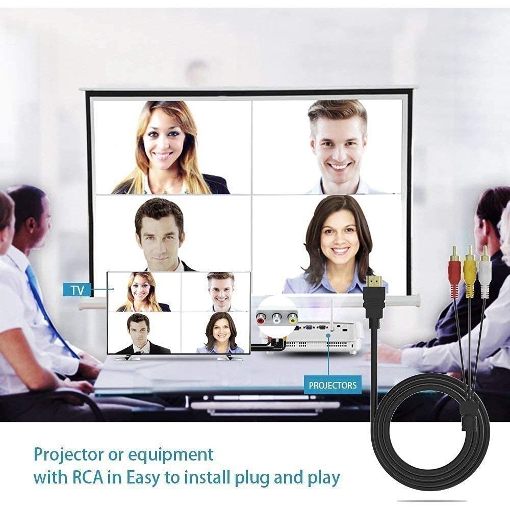 Cable HDMI a RCA 1.5m HANGYAN Adaptador Video Audio AV