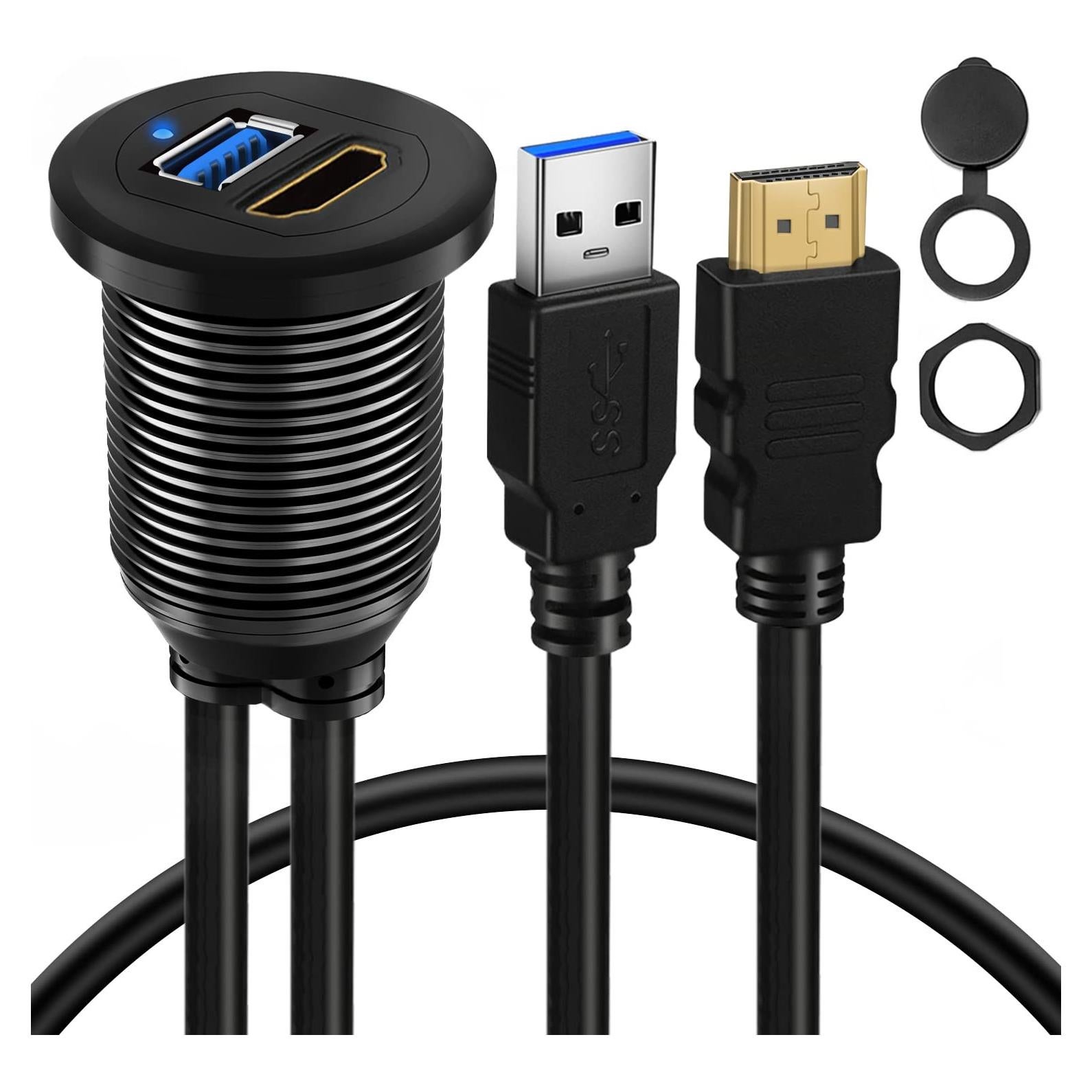 Cable de Montaje BATIGE USB 3.0 y HDMI 1m con LED