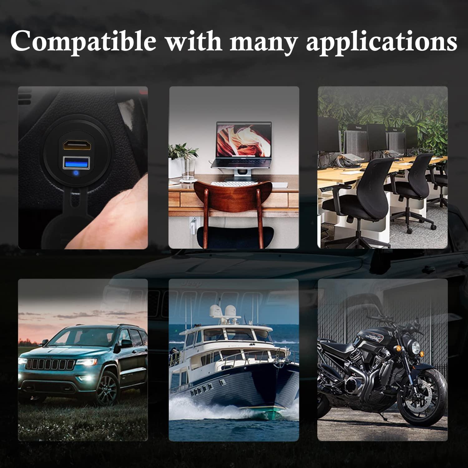 Cable de Montaje BATIGE USB 3.0 y HDMI 1m con LED