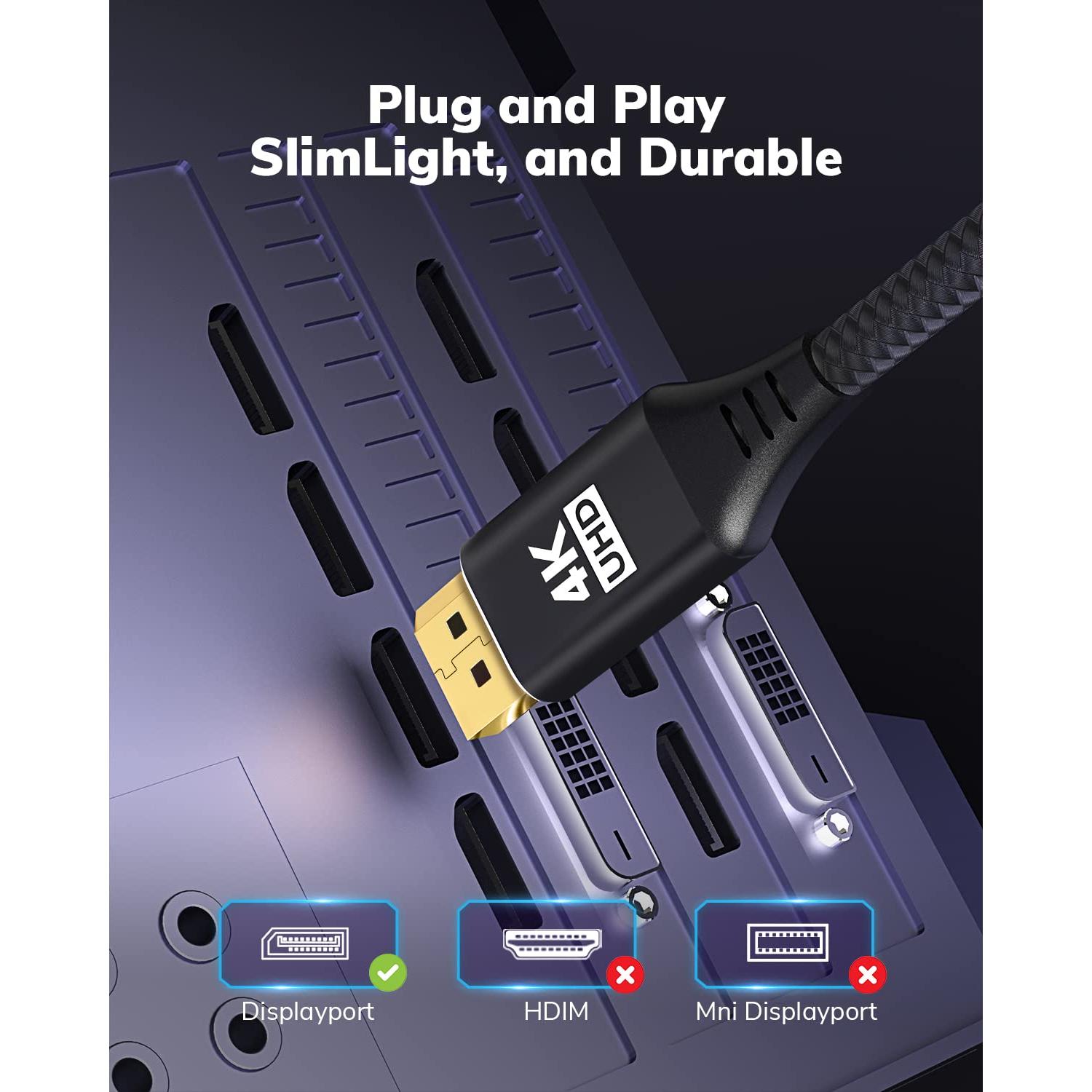 Cable DisplayPort a Micro HDMI KELink 1.83m 4K@30Hz Unidireccional
