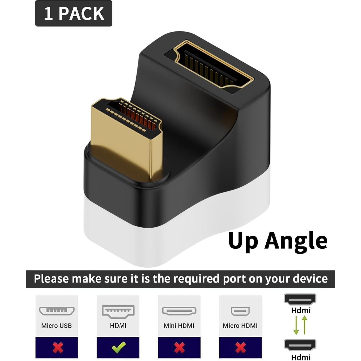 Adaptador HDMI Poyiccot 180 Grados 8K 60Hz Extensor UHD