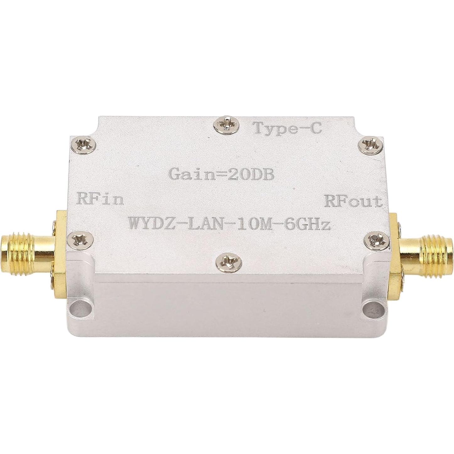 Amplificador LNA de Bajo Ruido WALFRONT 10M-6GHz 20dB SMA