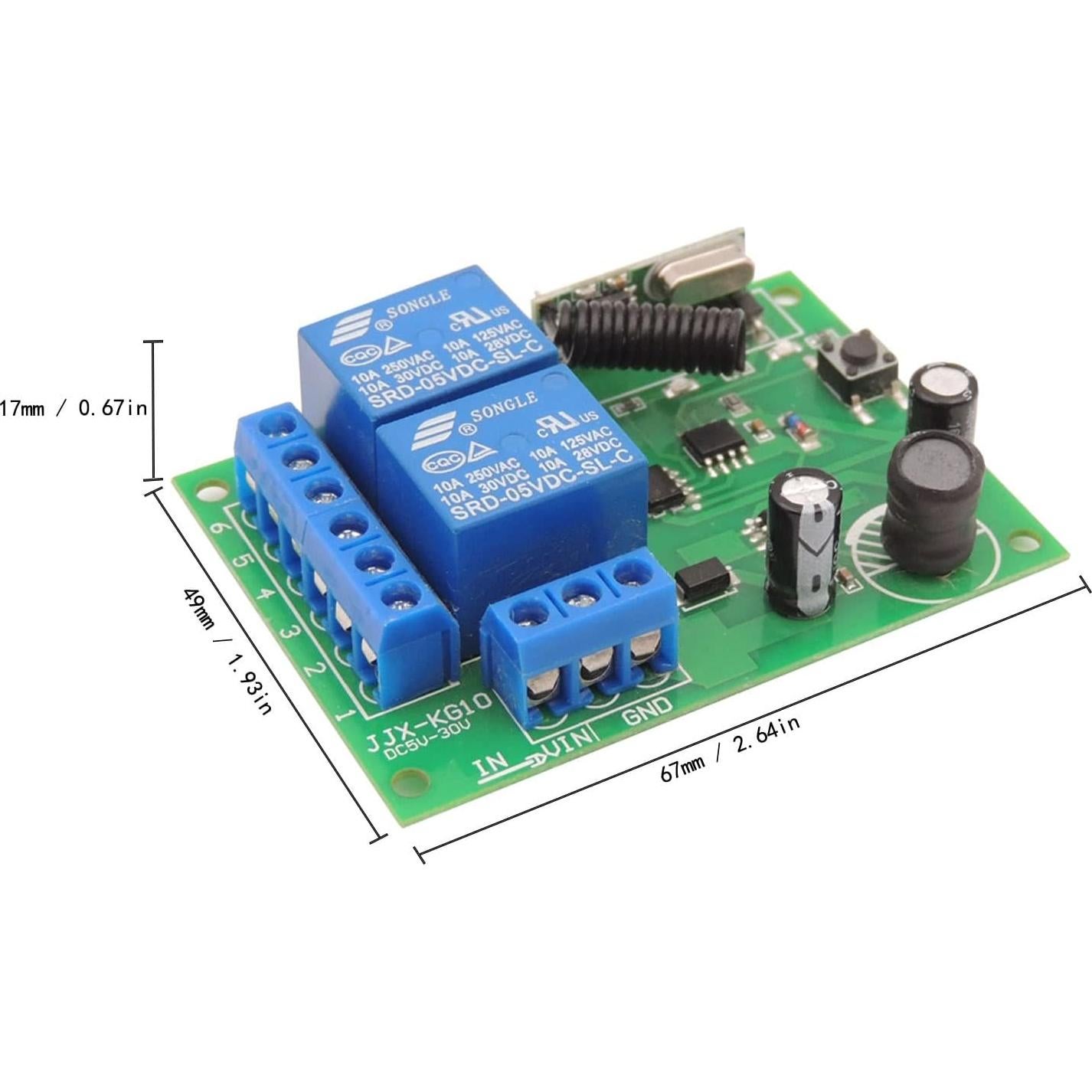 Interruptor Control Remoto Inalámbrico DieseRC 24V 10A 433Mhz