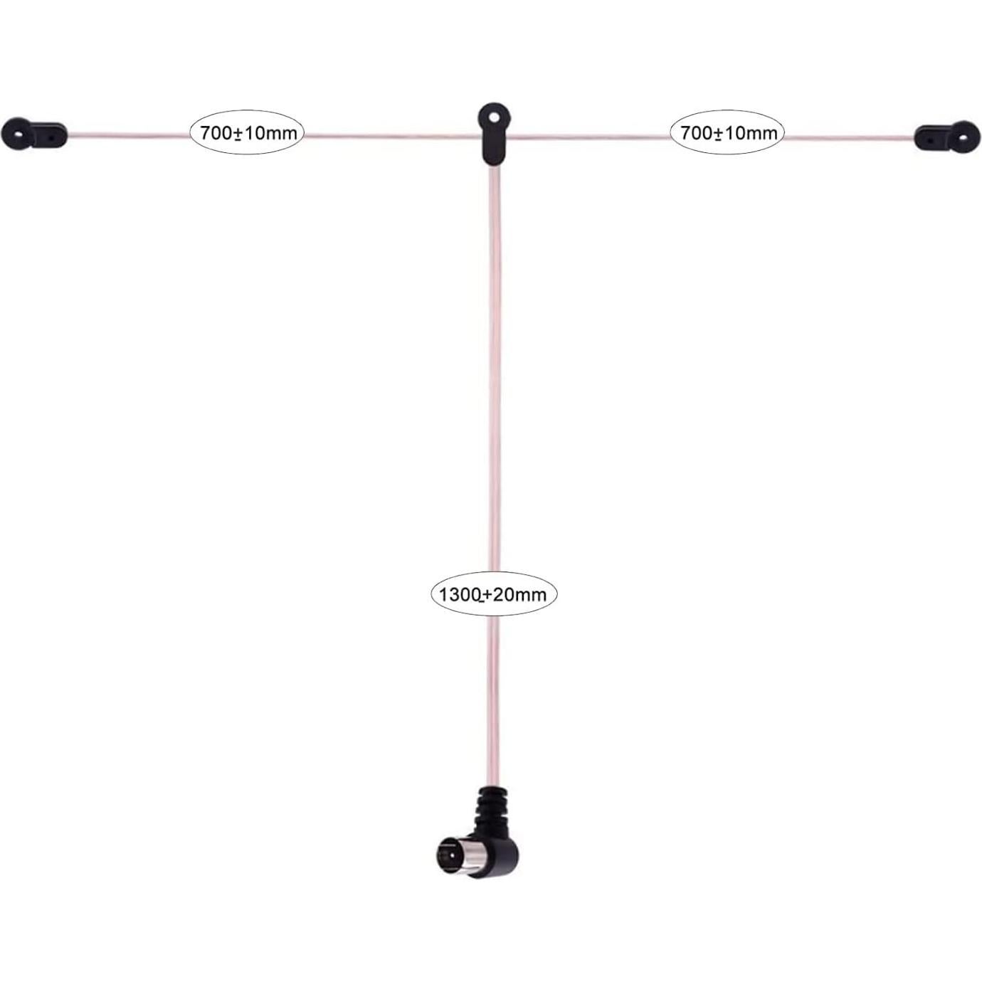 Antena Dipolo FM DIANN 75 Ohm con Adaptadores para Estéreo