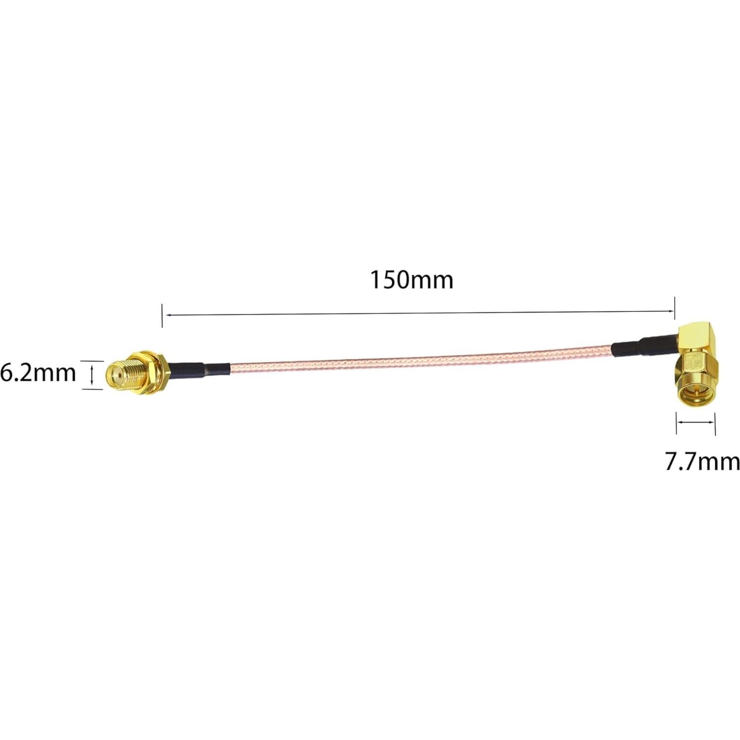 Cables de Antena Coaxial DHT Electronics SMA 15.24 cm - Paquete de 2