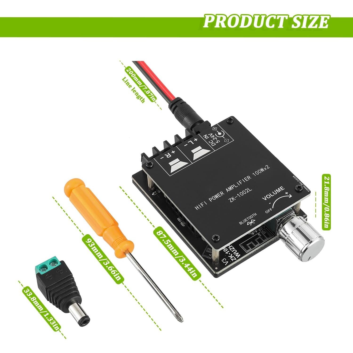 Amplificador Bluetooth 200W EPLZON ZK-1002L 5-24V 2CH