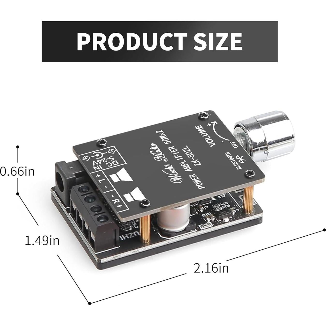 Amplificador de Potencia Clase D Wuzhi ZK-502L Bluetooth 5.0