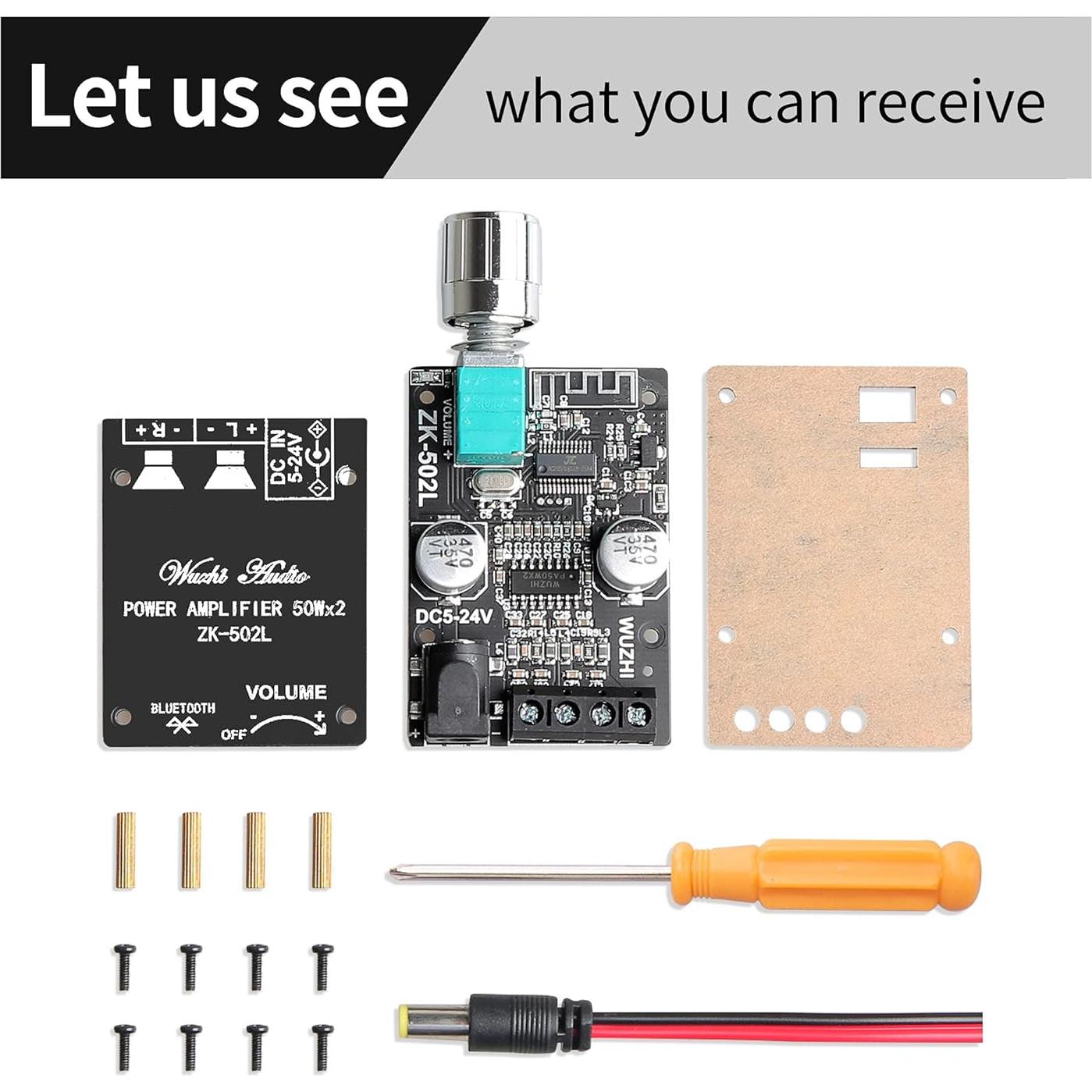 Amplificador de Potencia Clase D Wuzhi ZK-502L Bluetooth 5.0